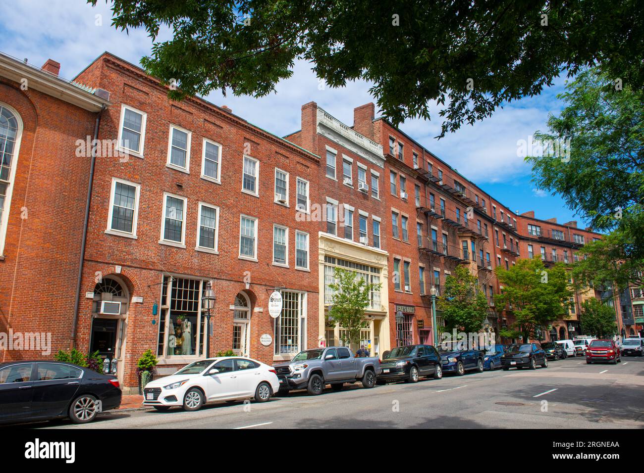 Historic commercial buildings on Charles Street between Mt Vernon St