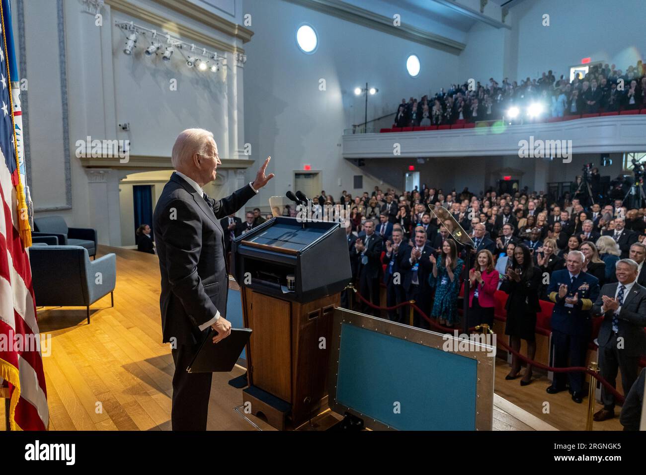 Reportage:  20th anniversary of the Department of Homeland Security Event (2023) - President Joe Biden delivers remarks at an event commemorating the 20th anniversary of the Department of Homeland Security, Wednesday, March 1, 2023, at the DHS St. Elizabeth’s Campus in Washington, D.C. Stock Photo