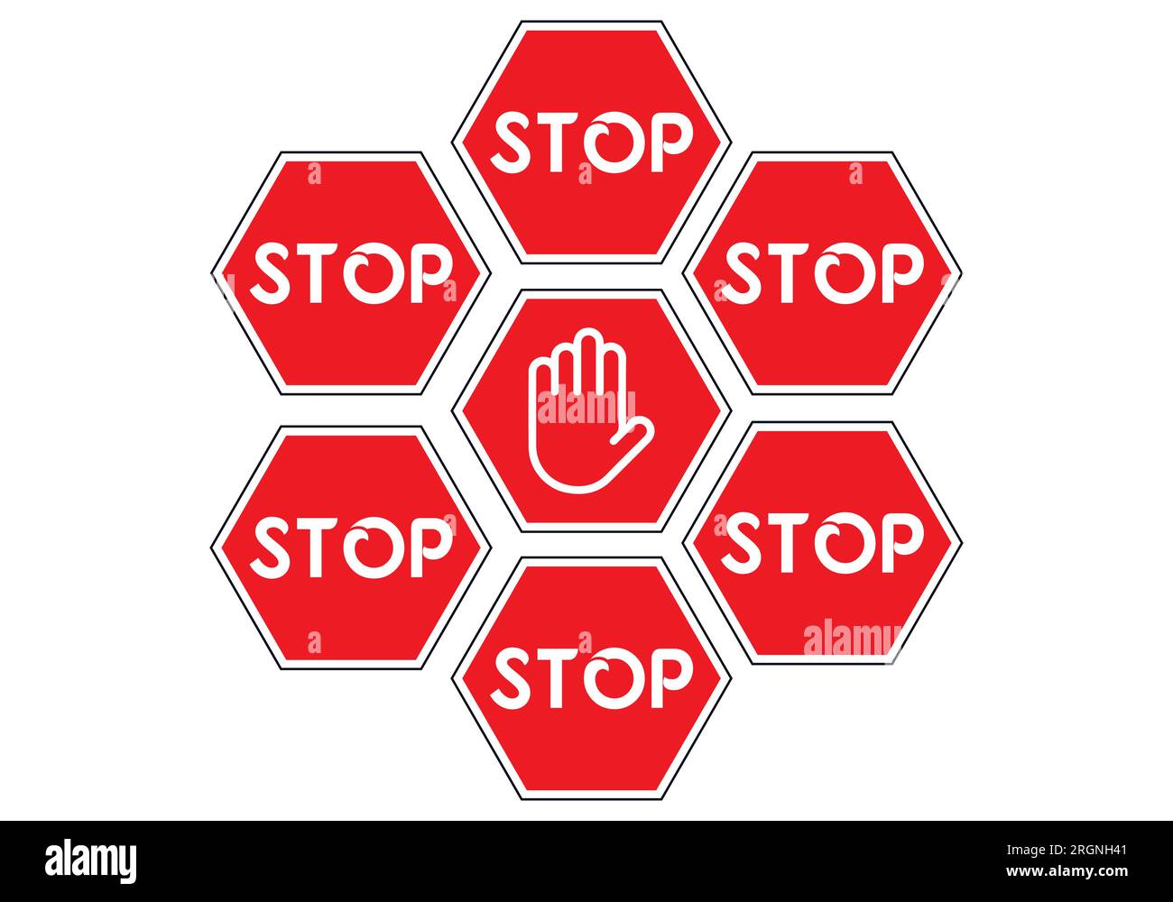 Warning Hand sign icon. Red alert sign symbol. Warning sign red. Stop red sign circle Warning Stock Vector