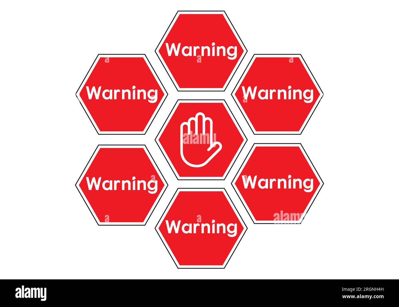 Warning Hand sign icon. Red alert sign symbol. Warning sign red. Stop