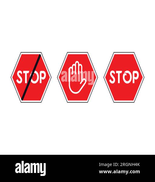 Warning Hand sign icon. Red alert sign symbol. Warning sign red. Stop