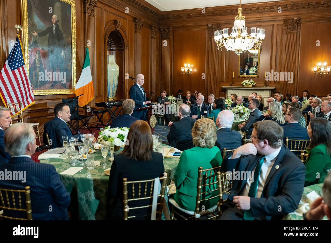 Reportage: St. Patrick's Day at the White House (2023) - President Joe Biden delivers remarks at the Friends of Ireland Luncheon on St. Patrick’s Day, Friday, March 17, 2023, at the U.S. Capitol Stock Photo