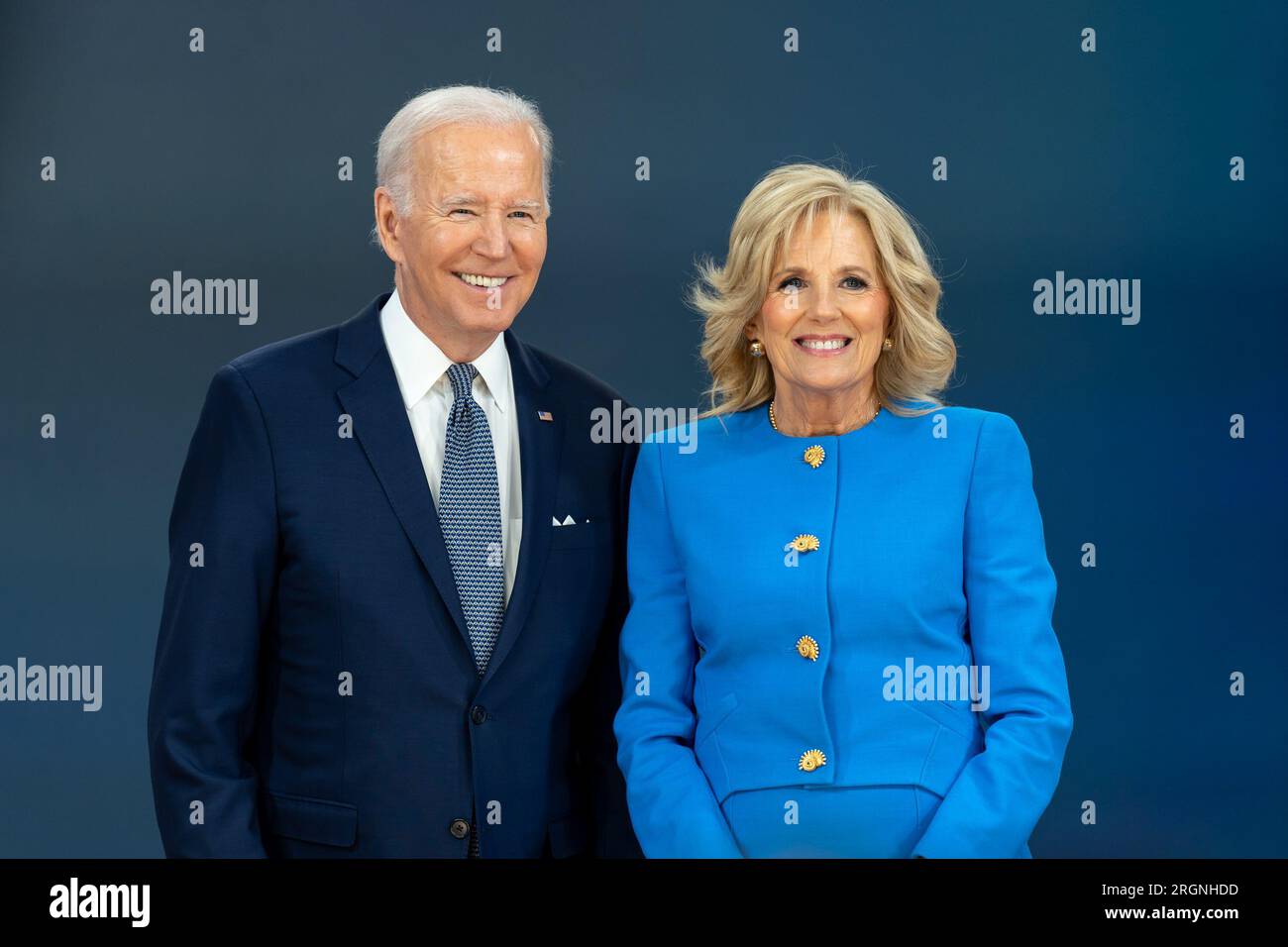 Reportage: President Joe Biden and First Lady Jill Biden, Wednesday, March 8, 2023, in the South Court Auditorium in the Eisenhower Executive Office Building at the White House. Stock Photo