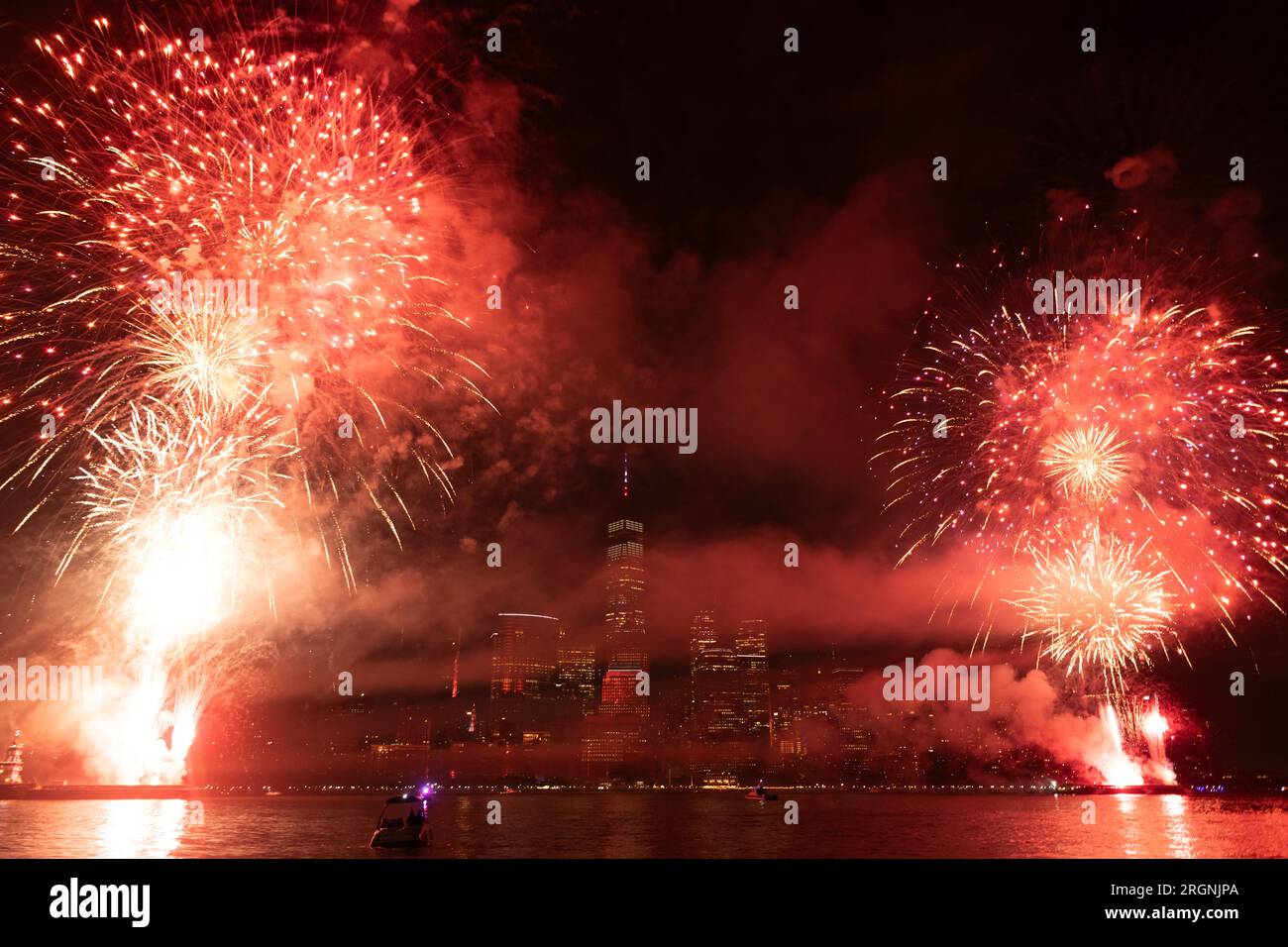 New years eve New York Manhattan fireworks. New York Fireworks over