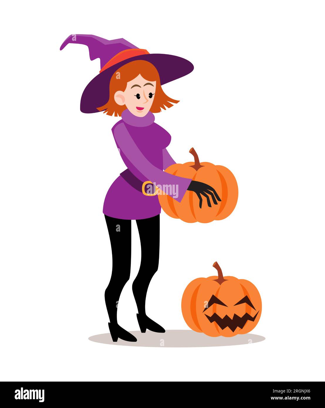 Witch . Halloween cartoon characters . Vector Stock Vector Image & Art ...