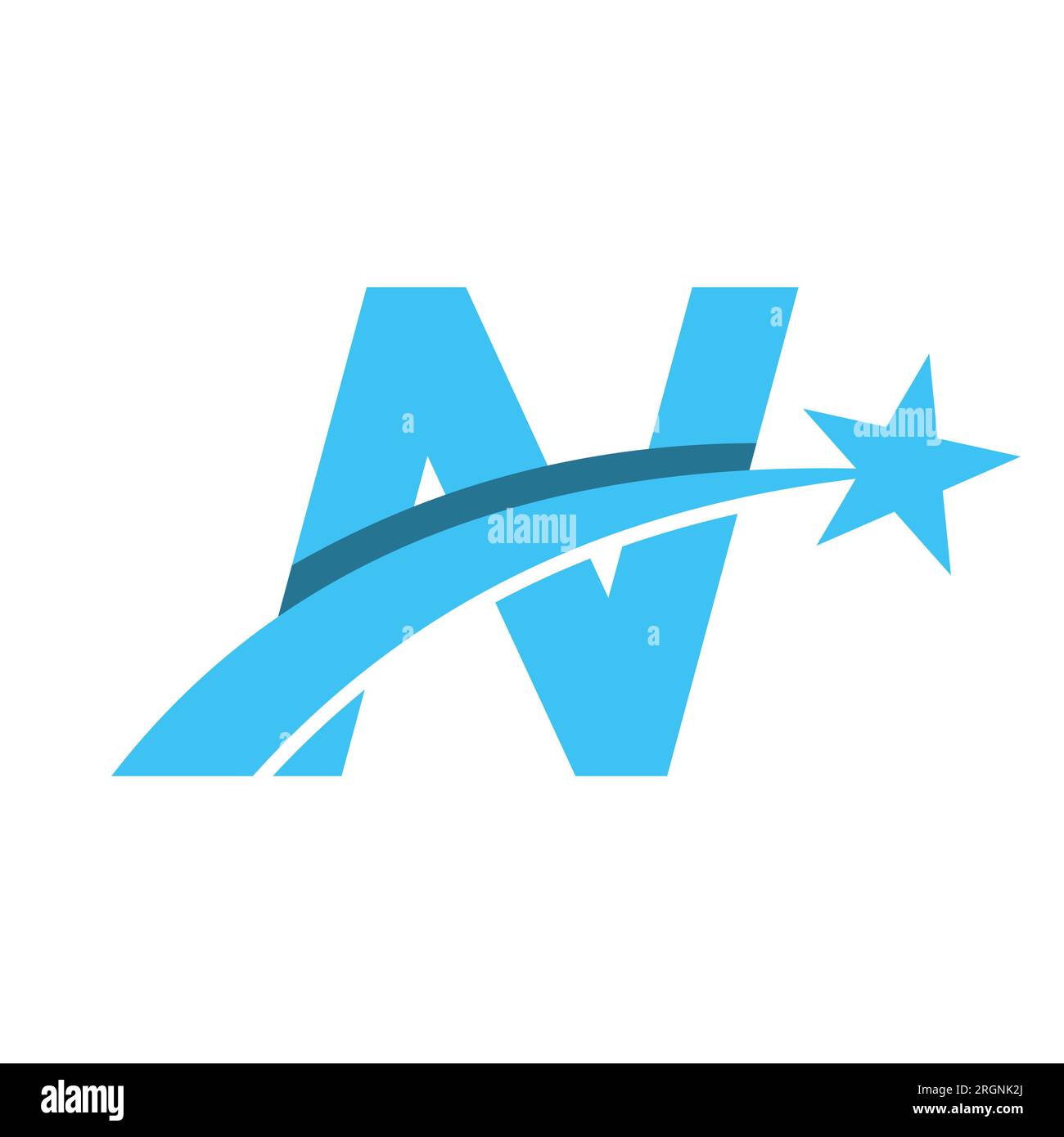 Star Logo On Letter N. Moving Star Symbol Vector Template Stock Vector ...