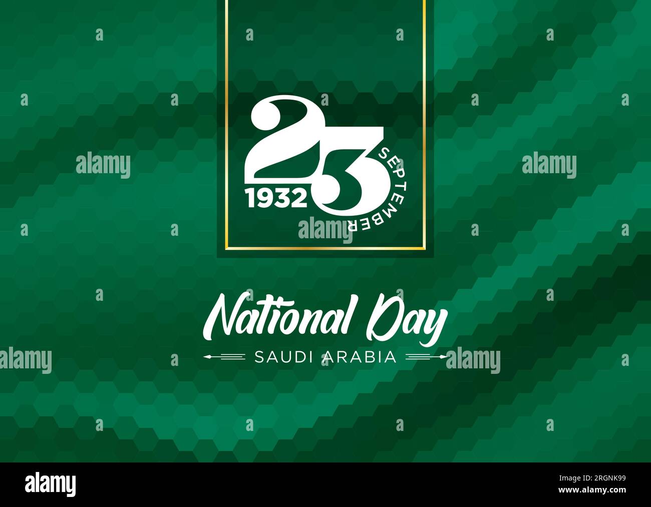 Saudi Arabia National Day Art with 23 September Stock Vector