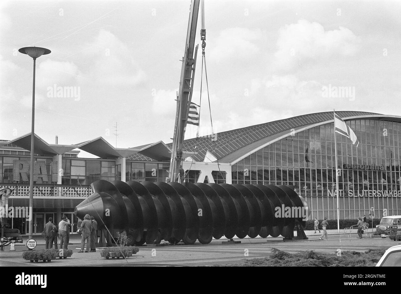 Aquatech 1972 in RAI building, huge screw pump for the RAI; ca ...