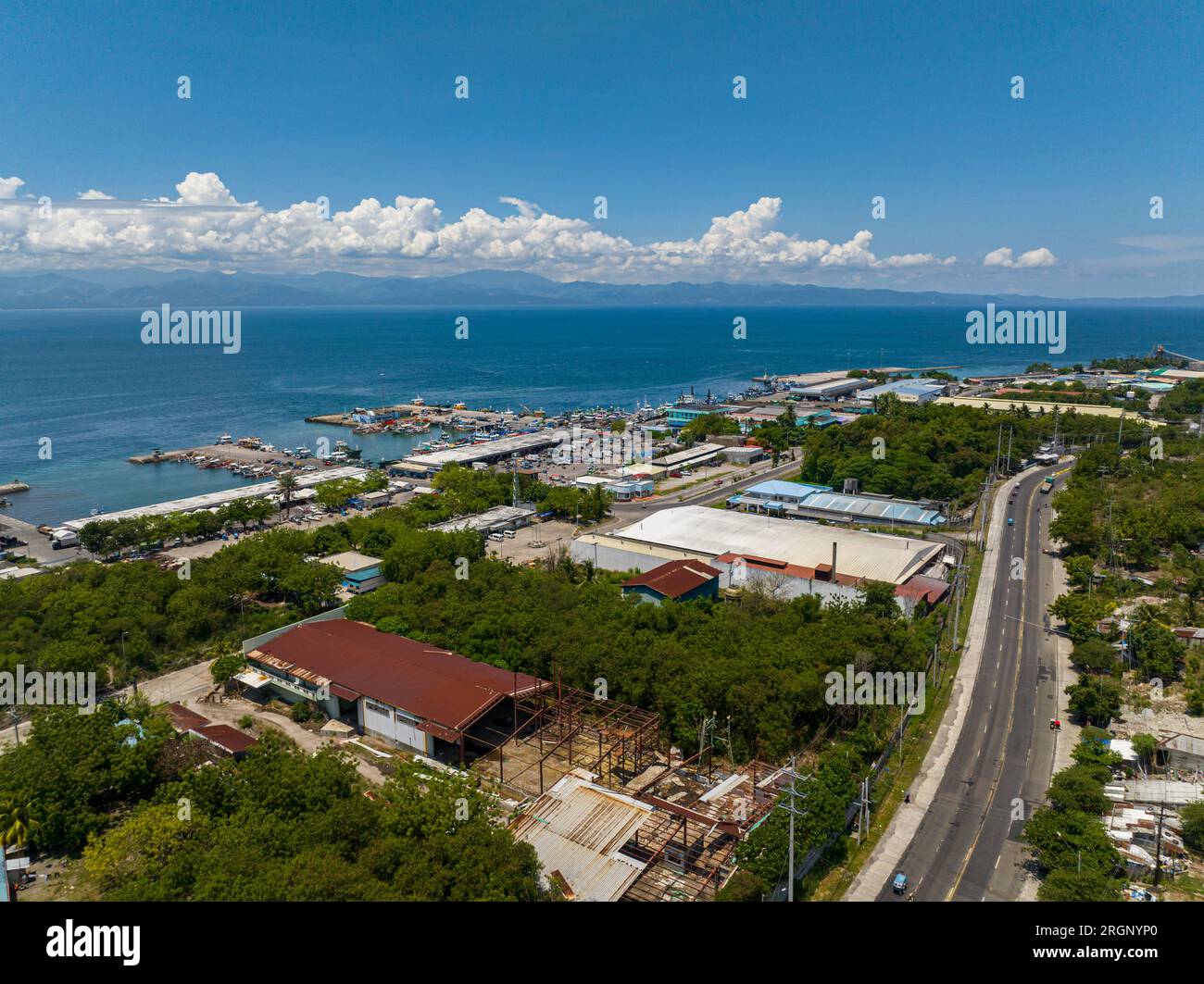 General Santos City Fish Port Complex. Mindanao, Philippines. Aerial view. Stock Photo
