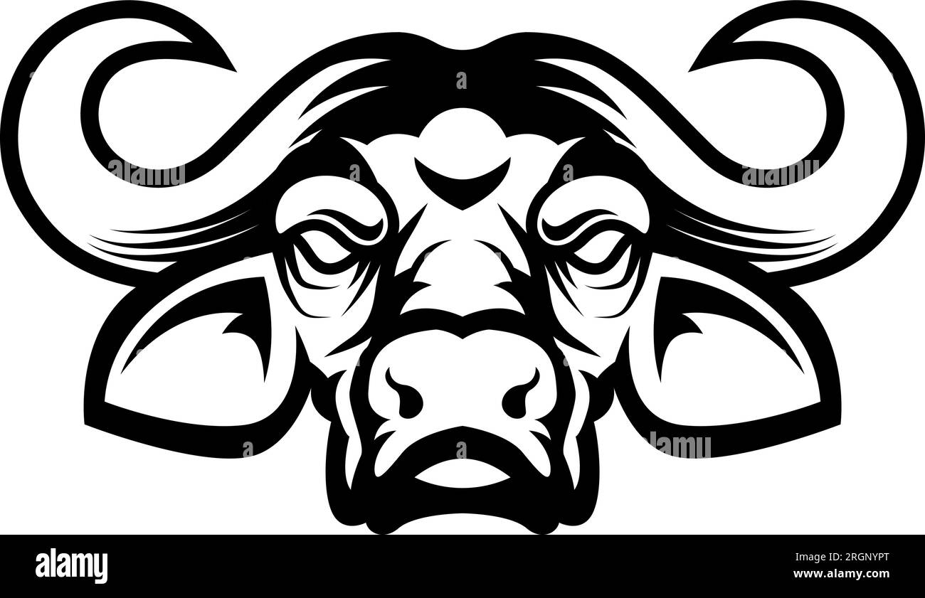 Angry african buffalo head. African buffalo Mascot Head. Design element ...