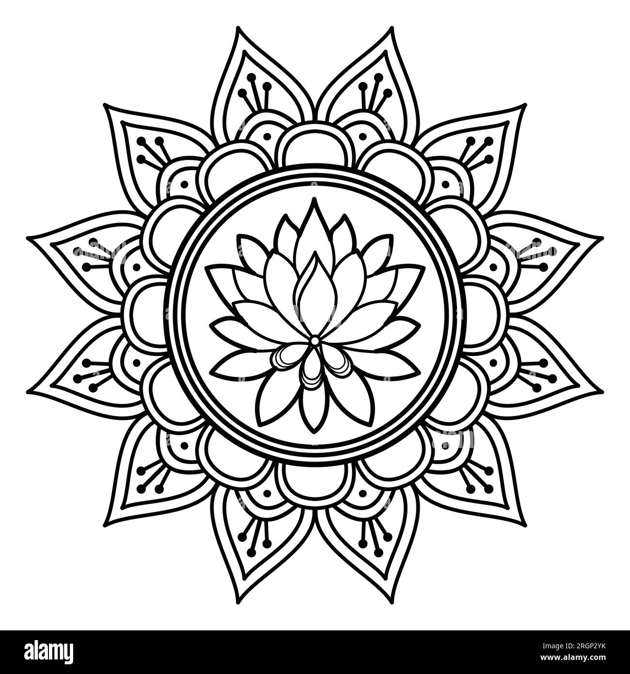Simple Mandala Shape For Coloring. Vector Mandala Flower . Floral Icon.  Royalty Free SVG, Cliparts, Vectors, and Stock Illustration. Image  162759682.