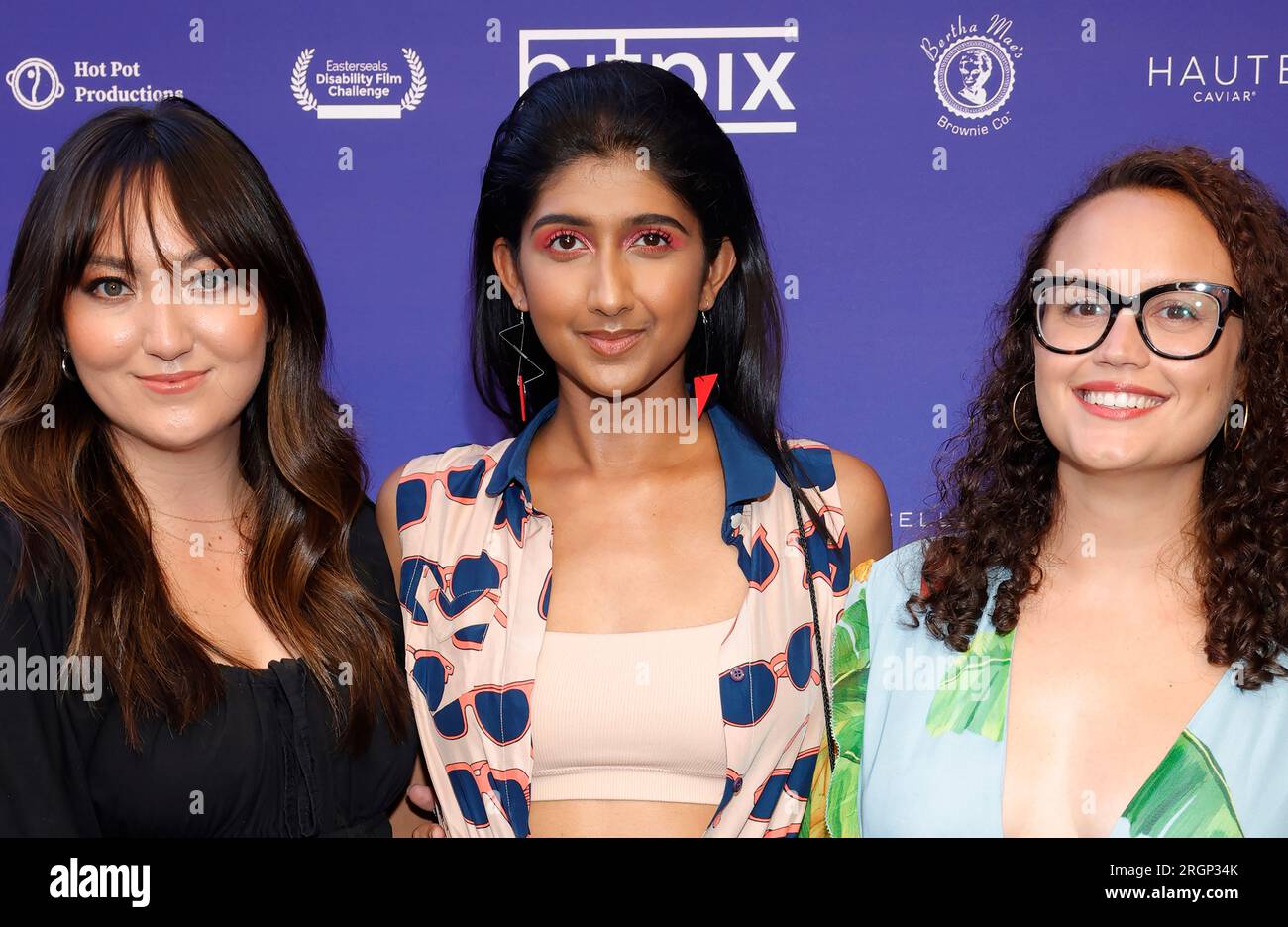 Hollywood, California, USA. 10th Aug, 2023. Naomi Sedgwick, Pratima Mani,  Lorena Lourenco. Opening Night Of The 19th Annual Hollyshorts Film Festival  and Netflix held at TCL Chinese 6 Theatres in Hollywood. Credit: