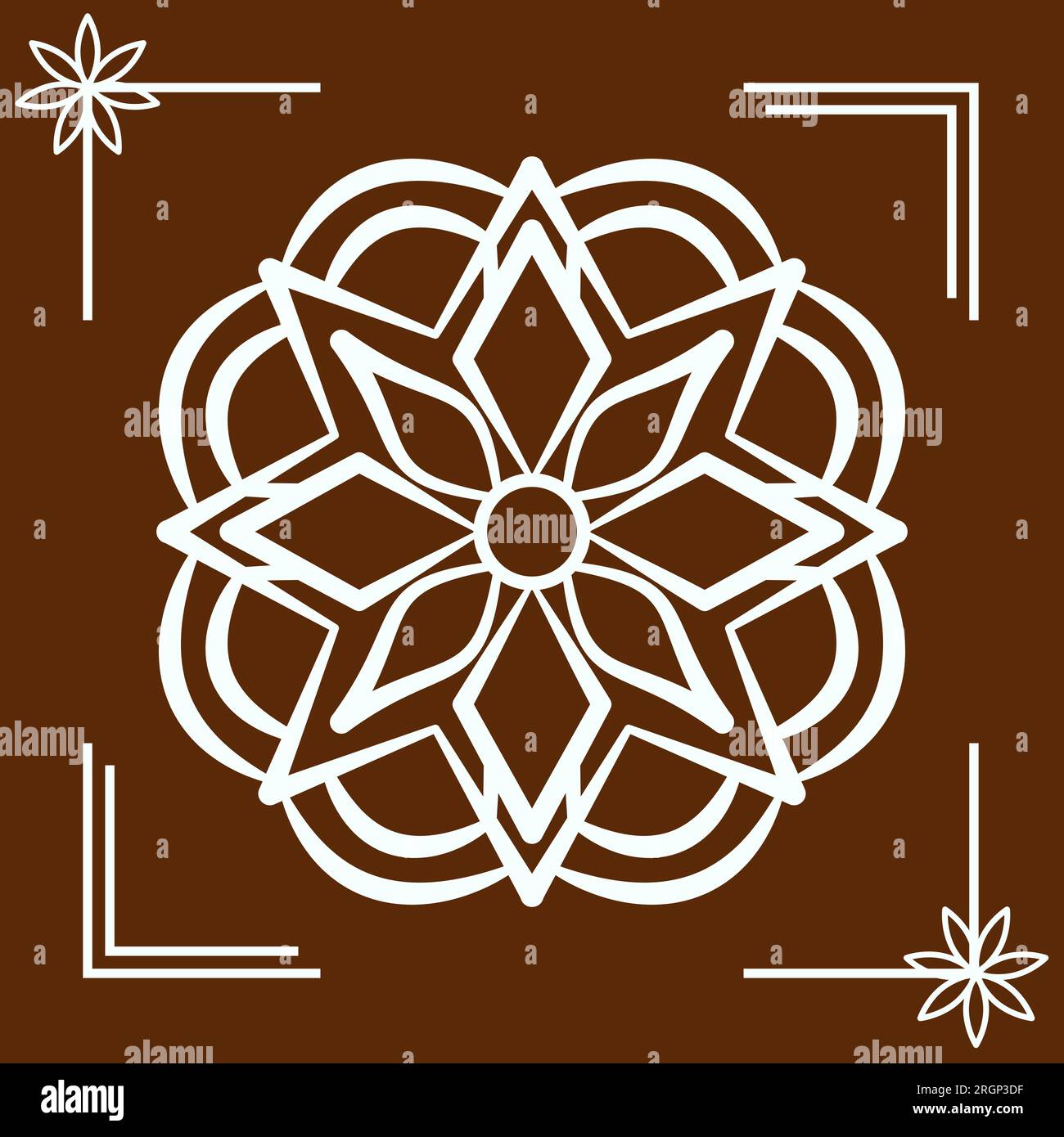 Ethnic Style Decorative Simple Paper Cutting Mandala Design Colouring Book Stock Vector