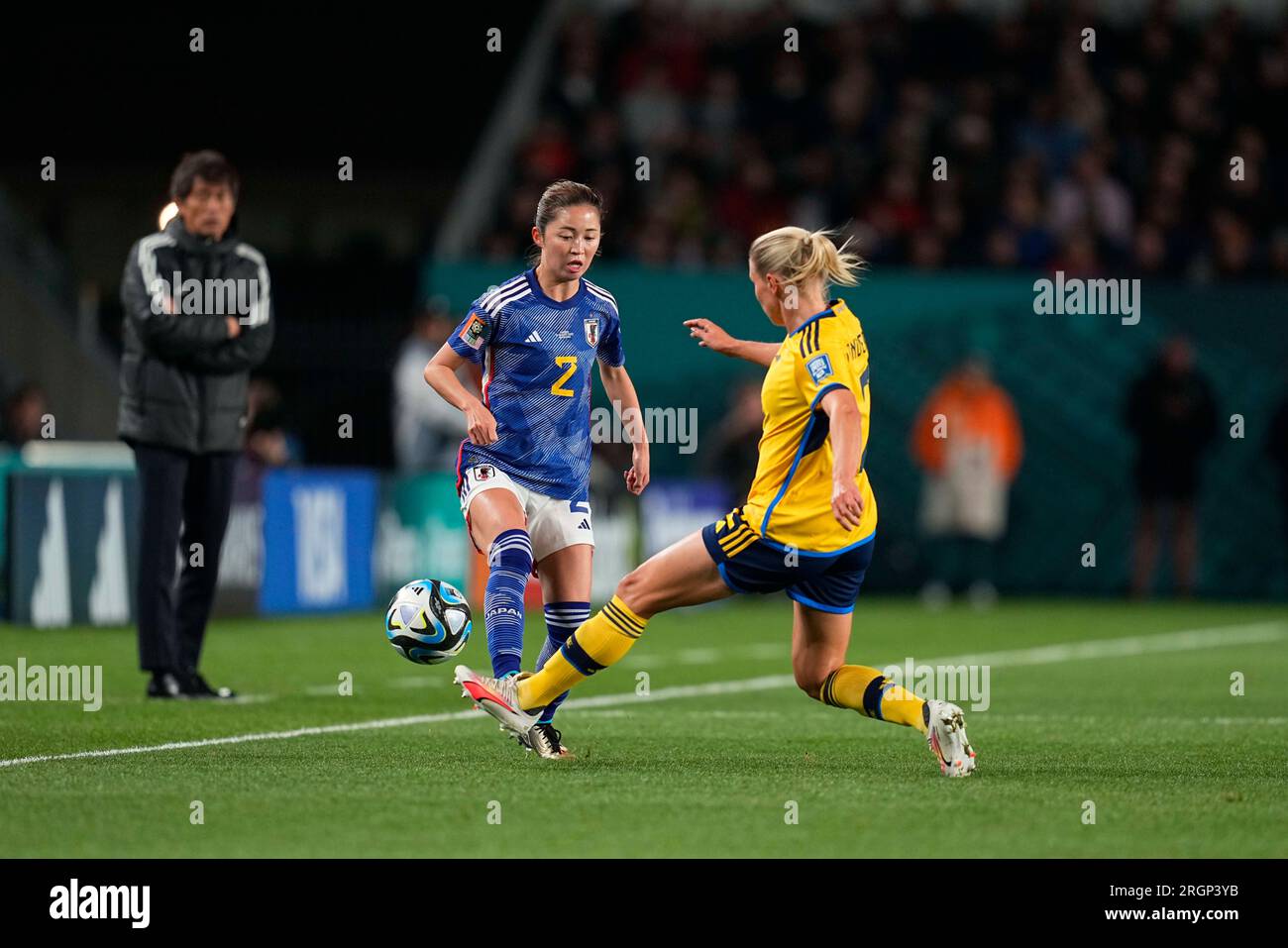 August 11 2023: Risa Shimizu (Japan) and Jonna Andersson (Sweden) battle for the ball during a game, at, . Kim Price/CSM Credit: Cal Sport Media/Alamy Live News Stock Photo