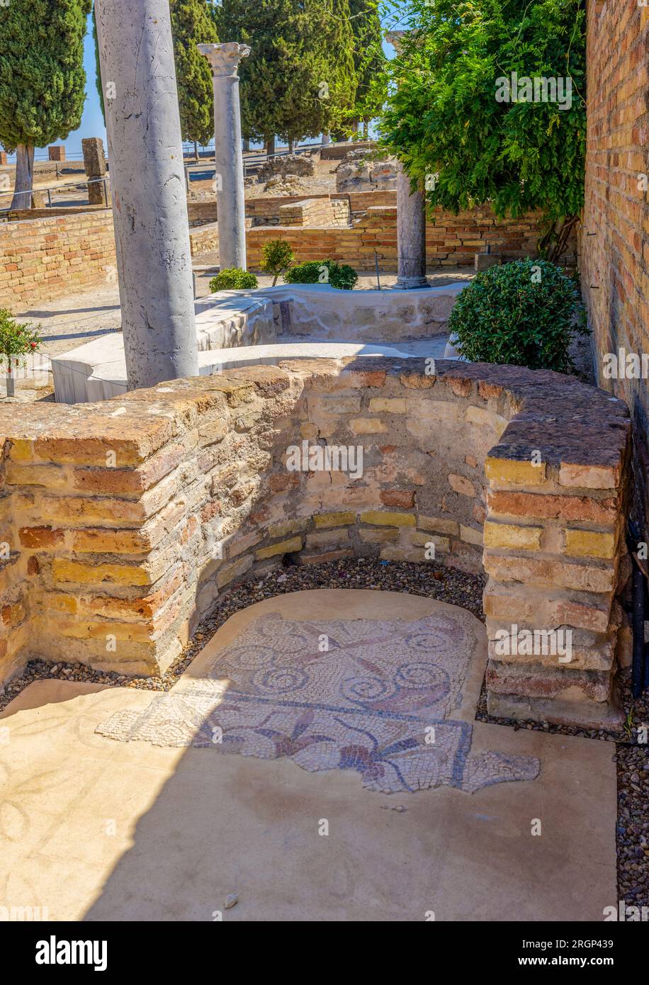The Roman city of Italica. Santiponce, Andalusia, Spain. Stock Photo