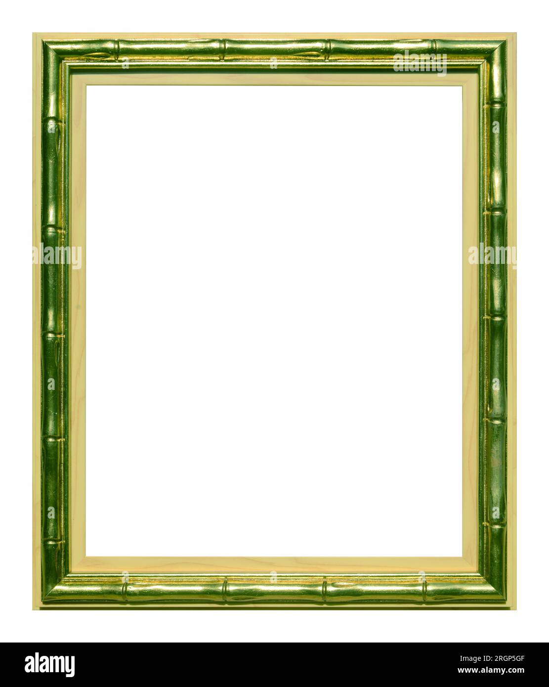 Bamboo green frame isolated on the white background. Stock Photo