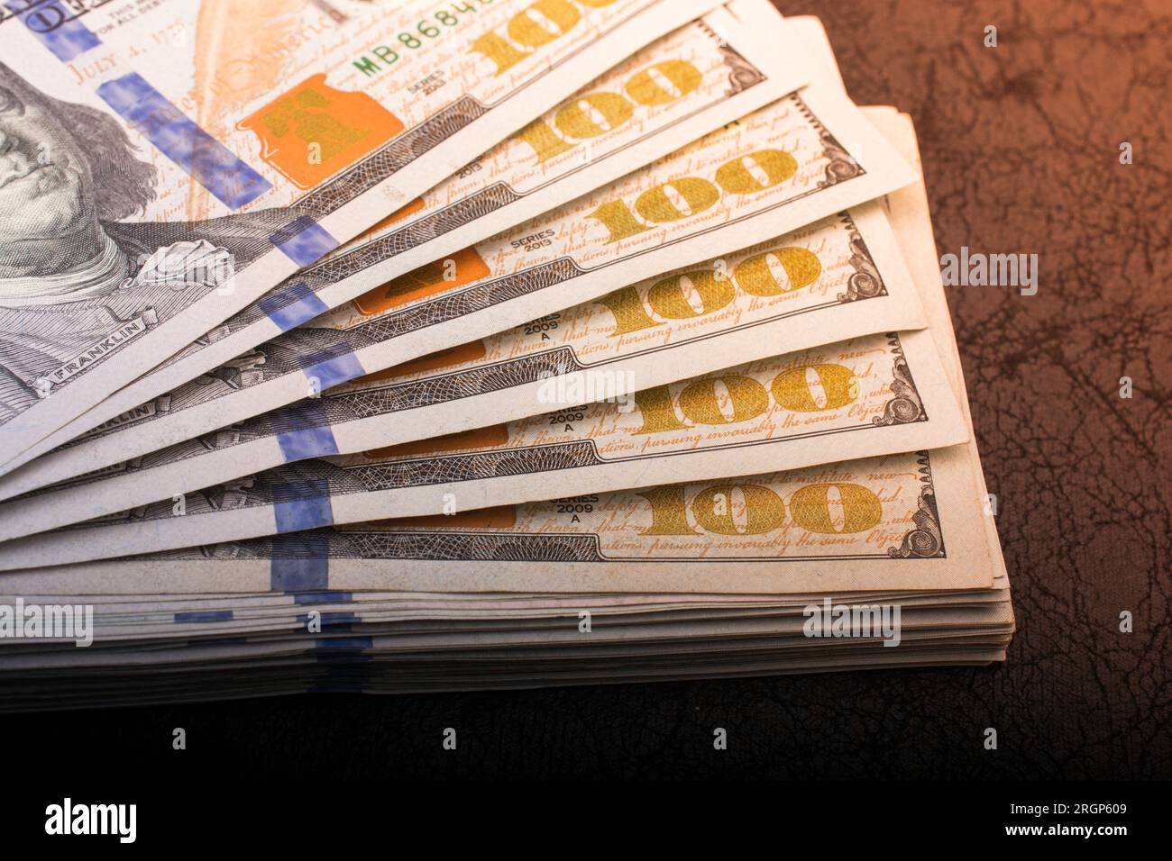 American Dollars Cash Money. Banknote in close up view Stock Photo