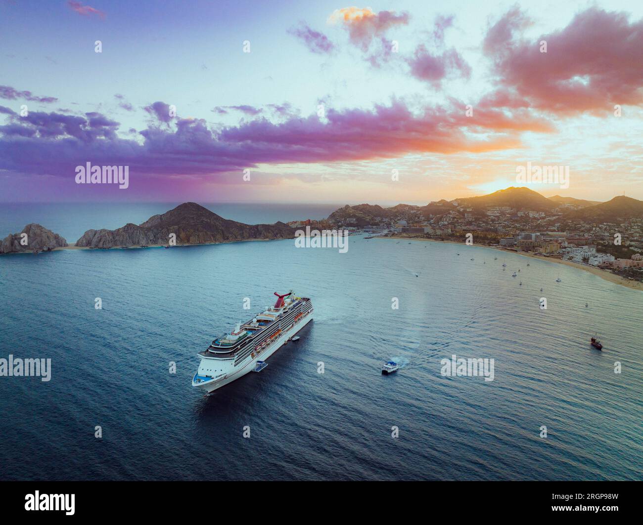 Cruise ship in the ocean near Cabo San Lucas, Baja California Stock ...