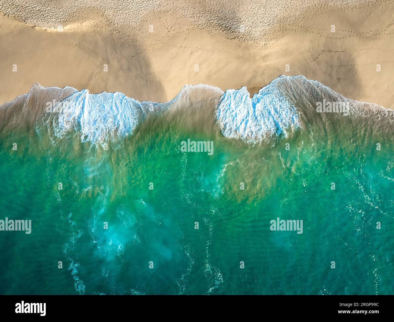 Ocean waves are crashing the pacific ocean beach, Baja California Stock Photo