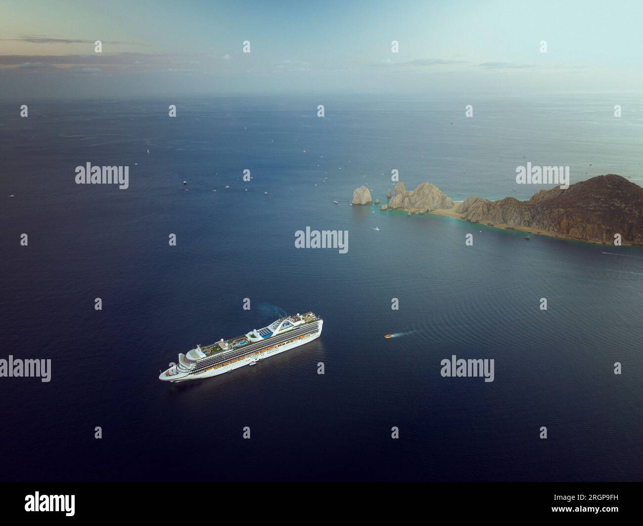Cruise ship in the ocean near Cabo San Lucas, Baja California Stock ...