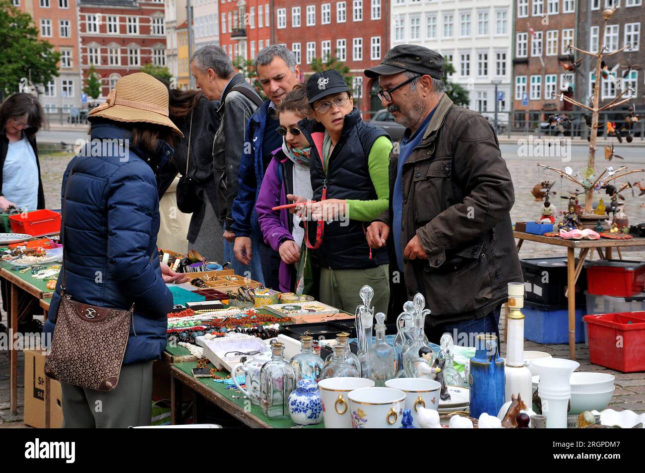 Copenhagen/Danmark/11 August 2023/.Visitors at flea market on thorvsalsen sq in danish capital .   (Photo.Francis Joseph Dean/Dean Pictures) Stock Photo