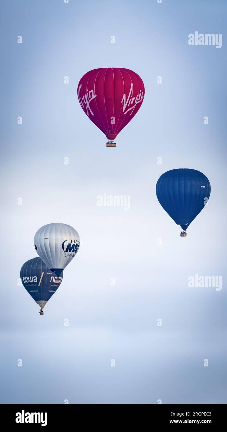 Hot air balloons flying in the sky Stock Photo
