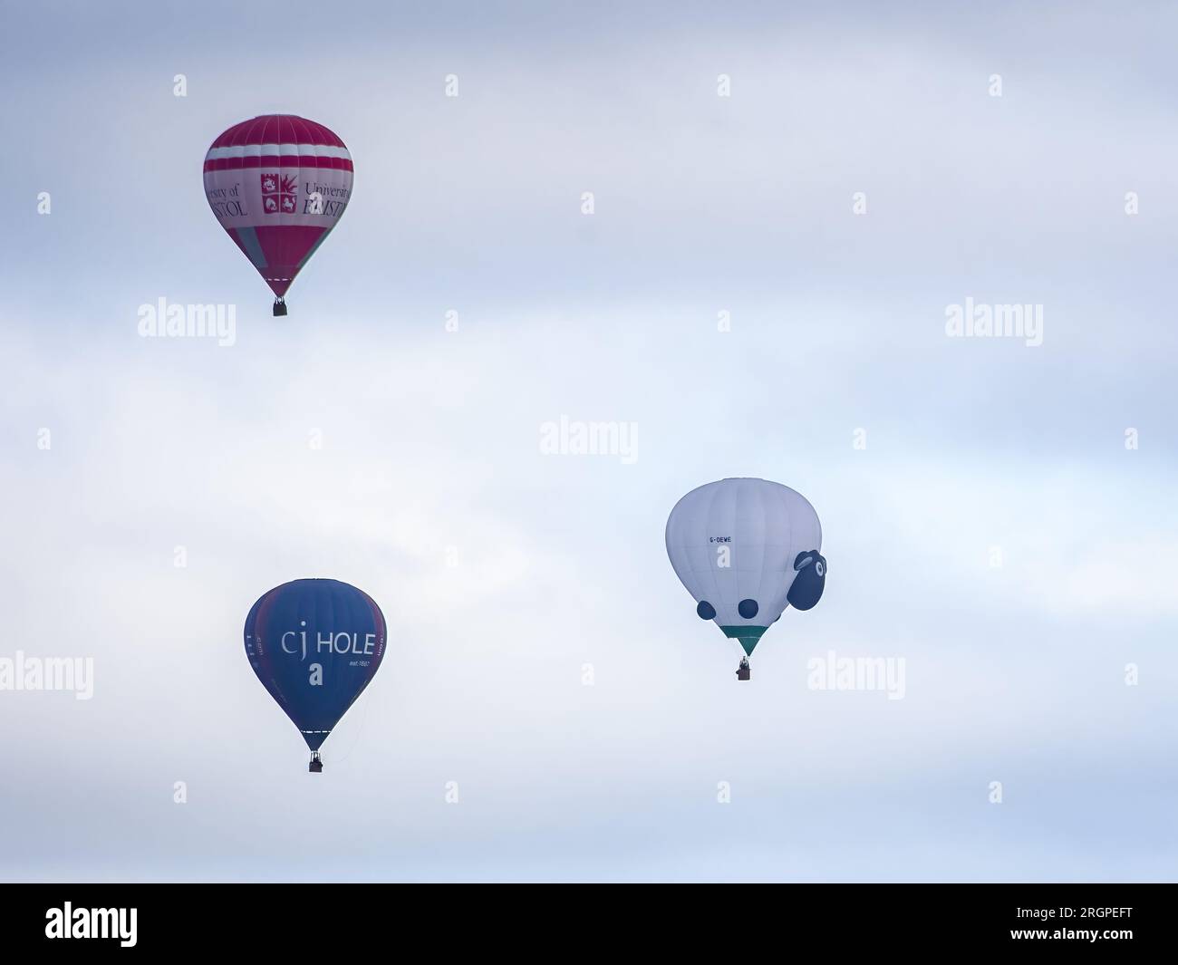 Hot air balloons in the sky Stock Photo
