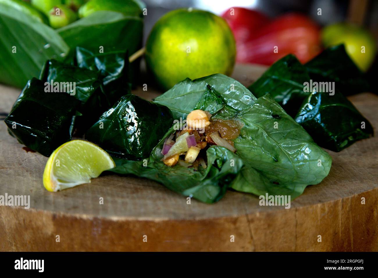 Khao Nom Nap - Sticky Rice Coconut Dumpling. These sweet treats are made of sticky rice and coconut Stock Photo