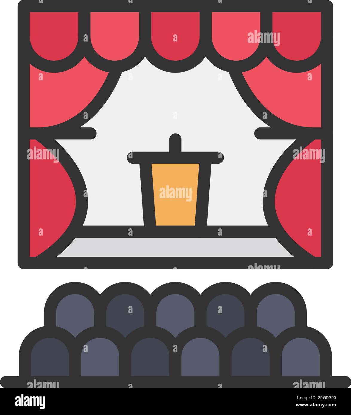 Auditorium Icon image. Suitable for mobile application. Stock Vector