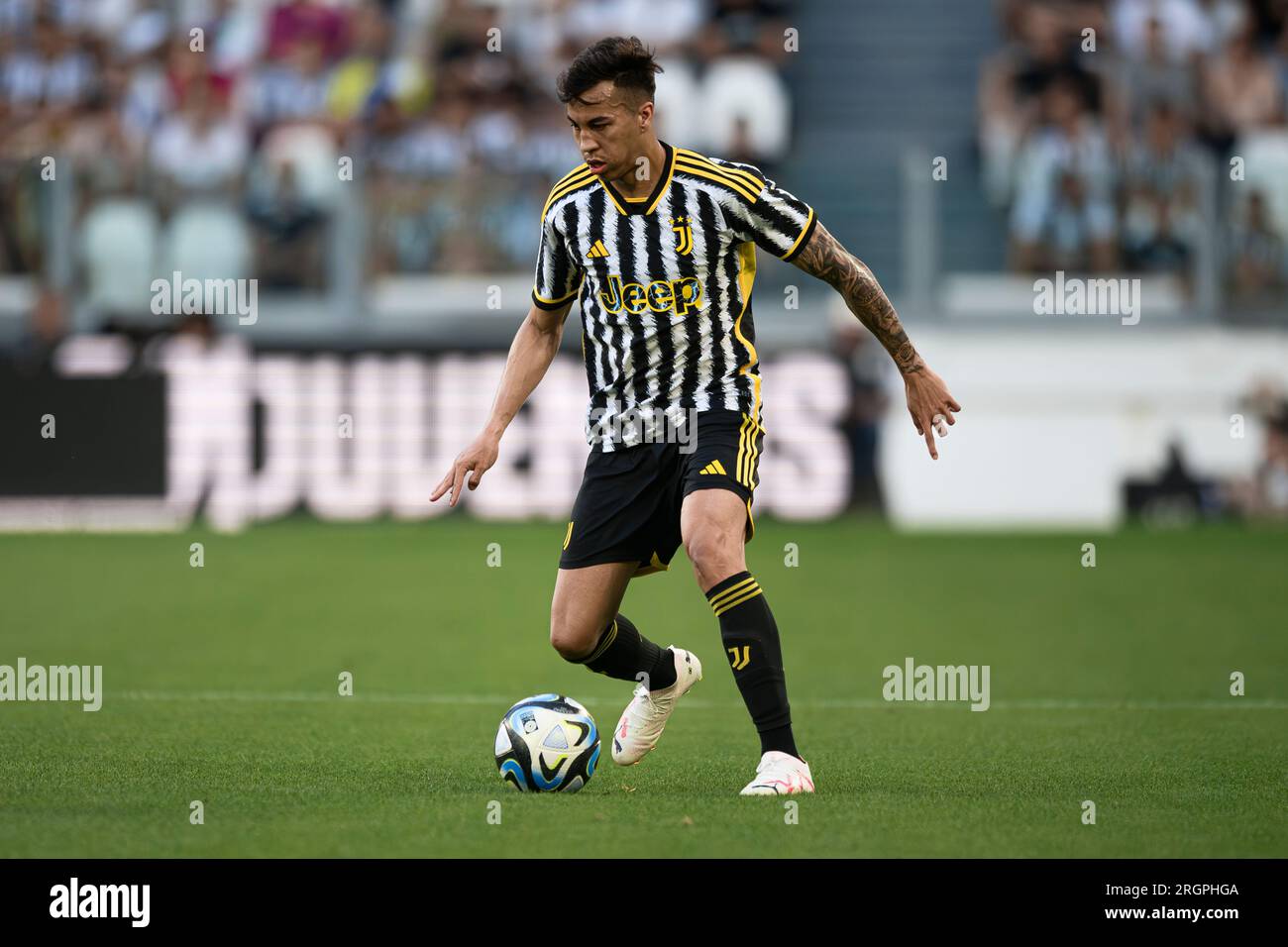 Kaio Jorge of Juventus FC in action during the friendly football match between Juventus FC and Juventus Next Gen. Stock Photo
