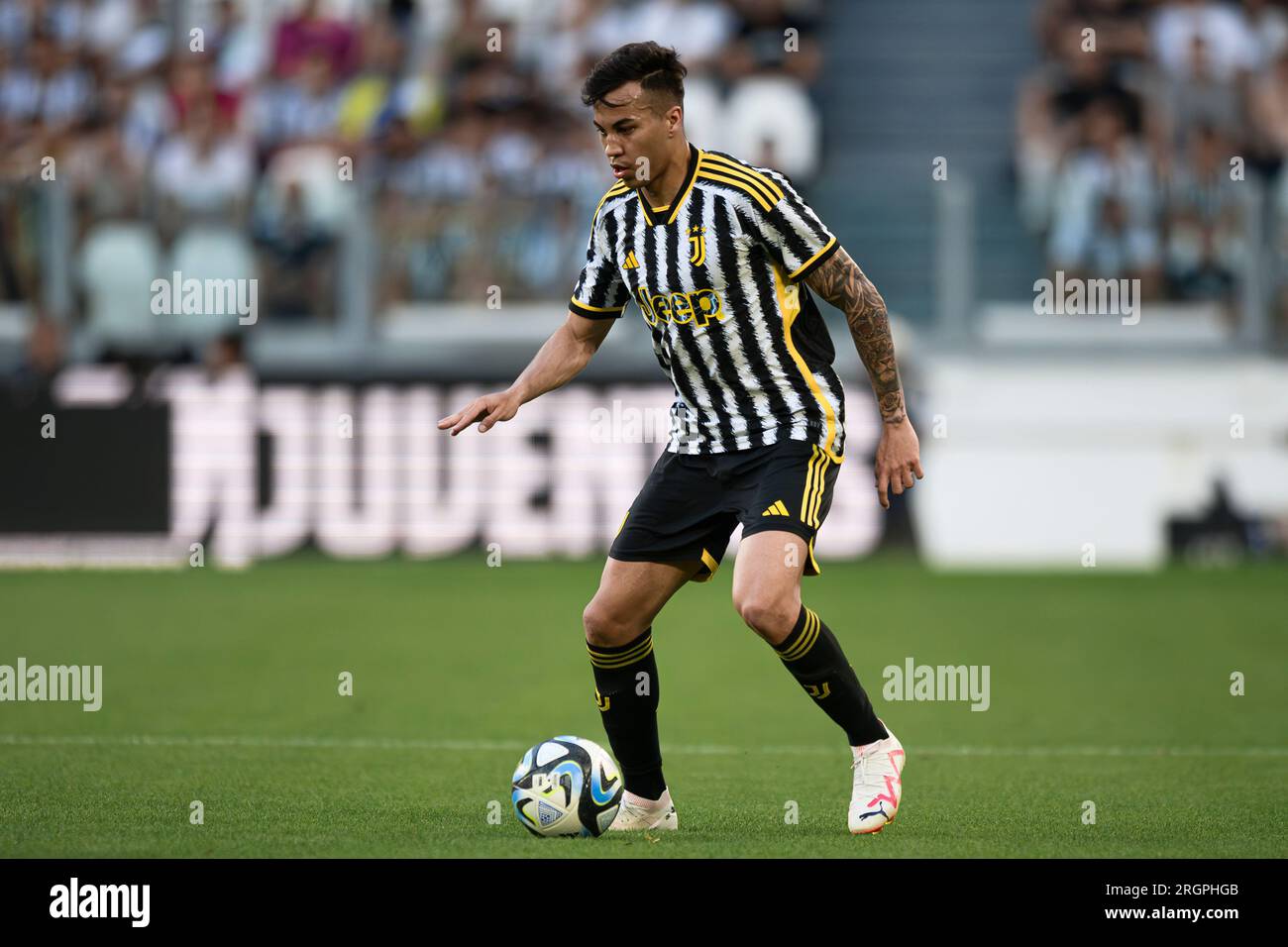 Kaio Jorge of Juventus FC in action during the friendly football match between Juventus FC and Juventus Next Gen. Stock Photo