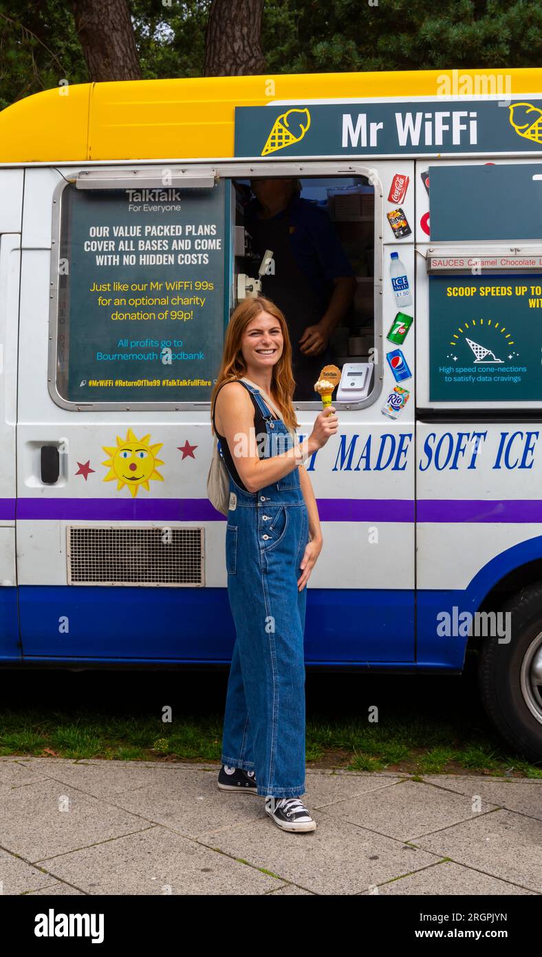 Bournemouth, Dorset, UK.11th August 2023. The revamped Mr WiFFi ice