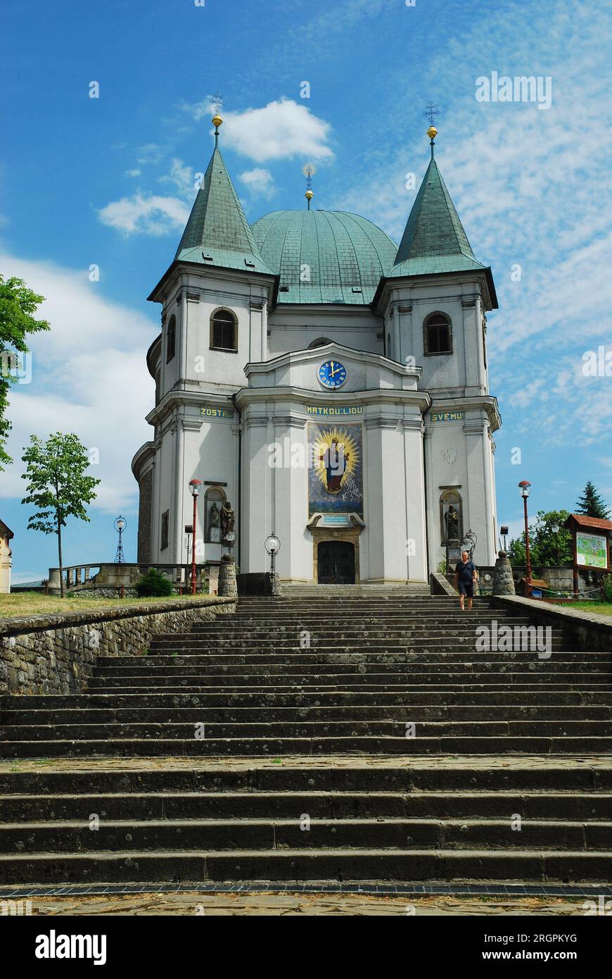 Basilica of the Assumption of the Virgin Mary on a hill in the heart of the Hostynske Highlands in Saint Hostyn (Holy Hostyn), Czech Republic, July 19 Stock Photo