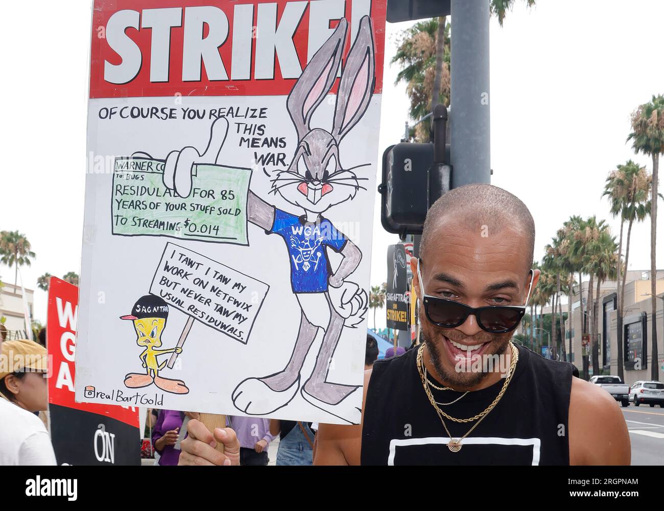 Hollywood, Ca. 10th Aug, 2023. Kendrick Sampson at the SAG AFTRA-WGA