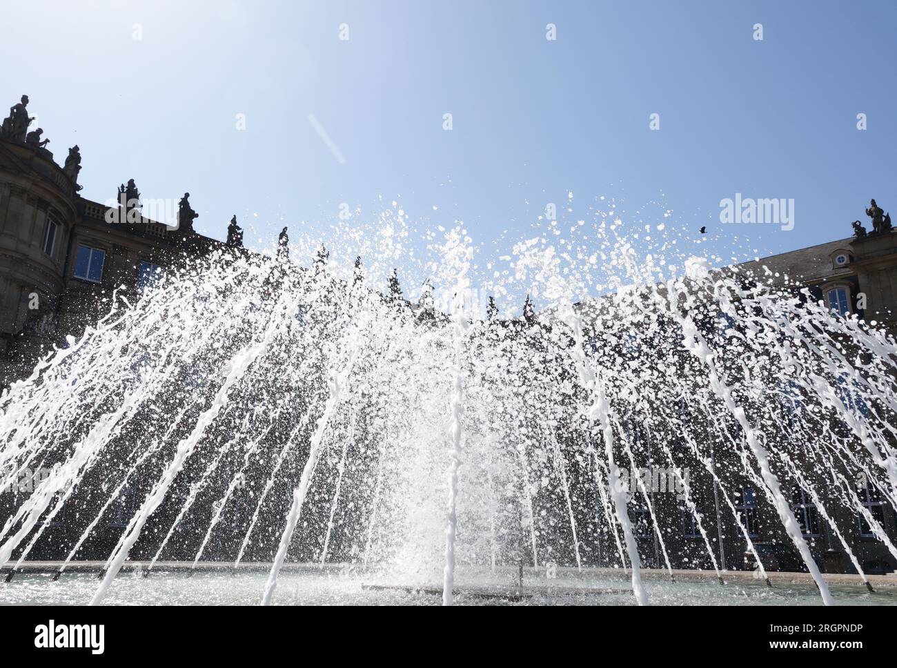 Stuttgart, Germany. 11th Aug, 2023. In warm summer temperatures, water ...