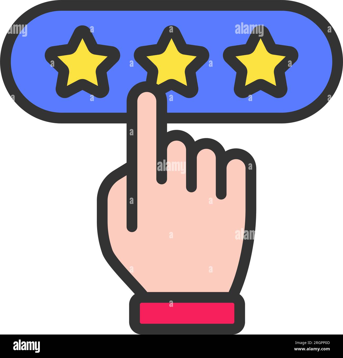 Click Review Icon image. Suitable for mobile application. Stock Vector