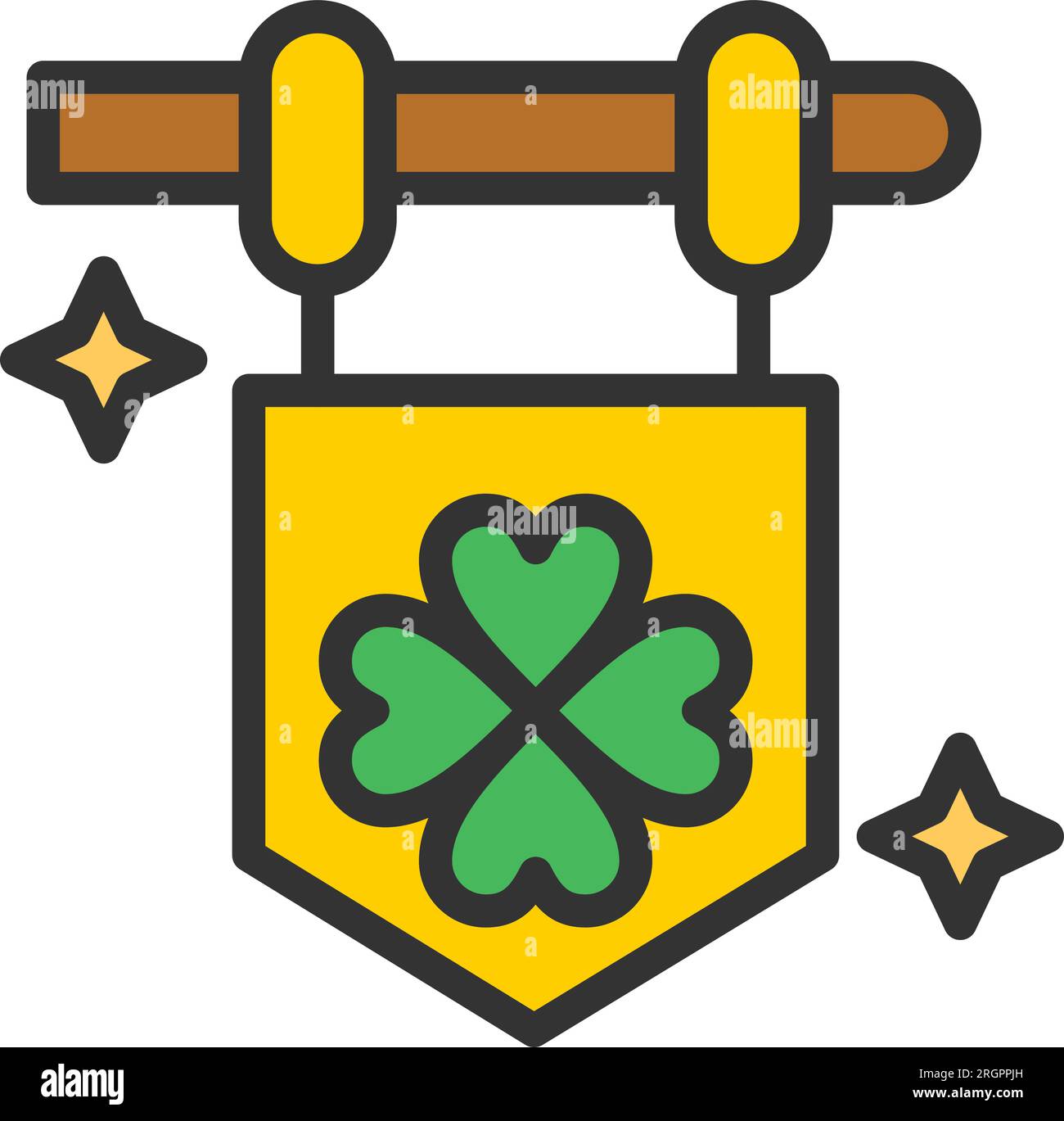 Clover Flag Icon image. Suitable for mobile application. Stock Vector