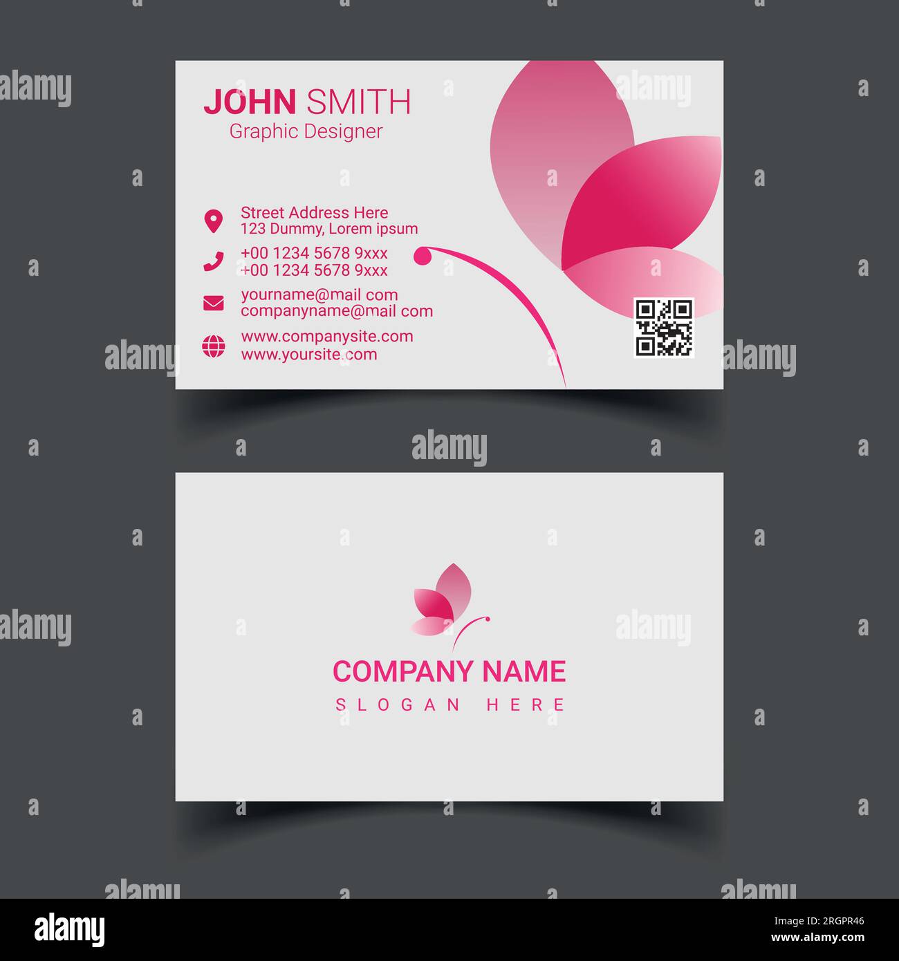 Professional business card design template for company or business. Two ...