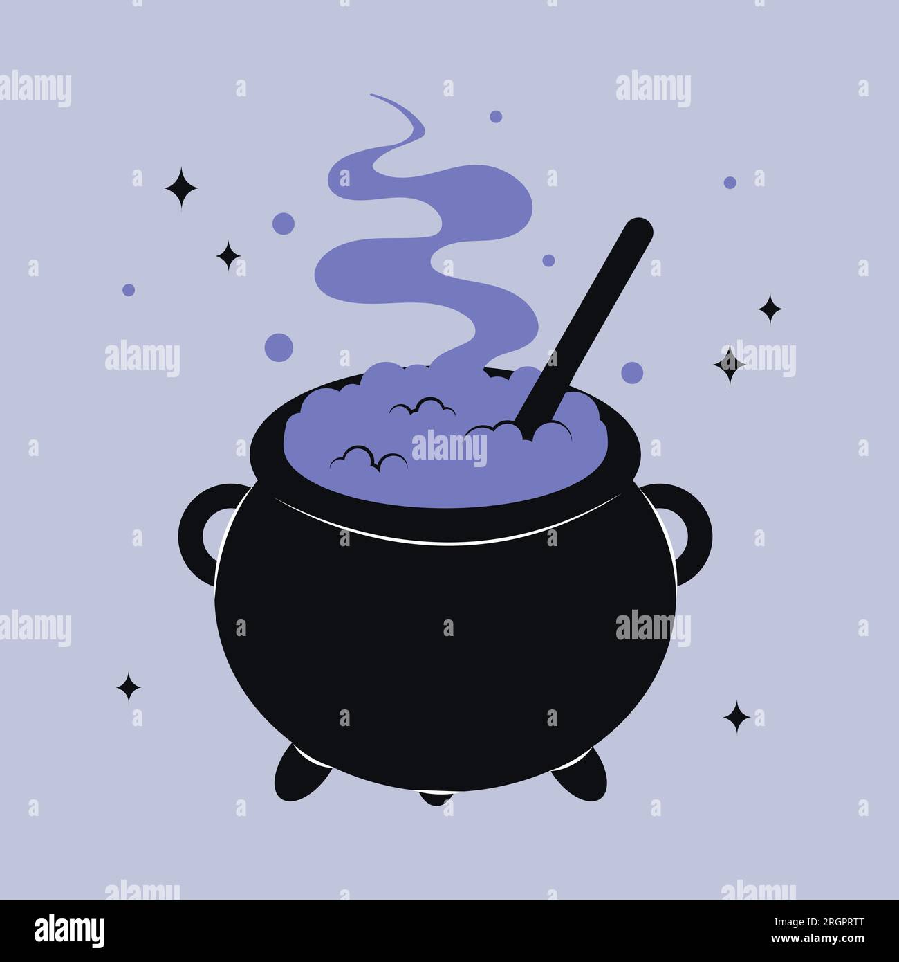 Witchs Poison Cauldron. Stock Vector