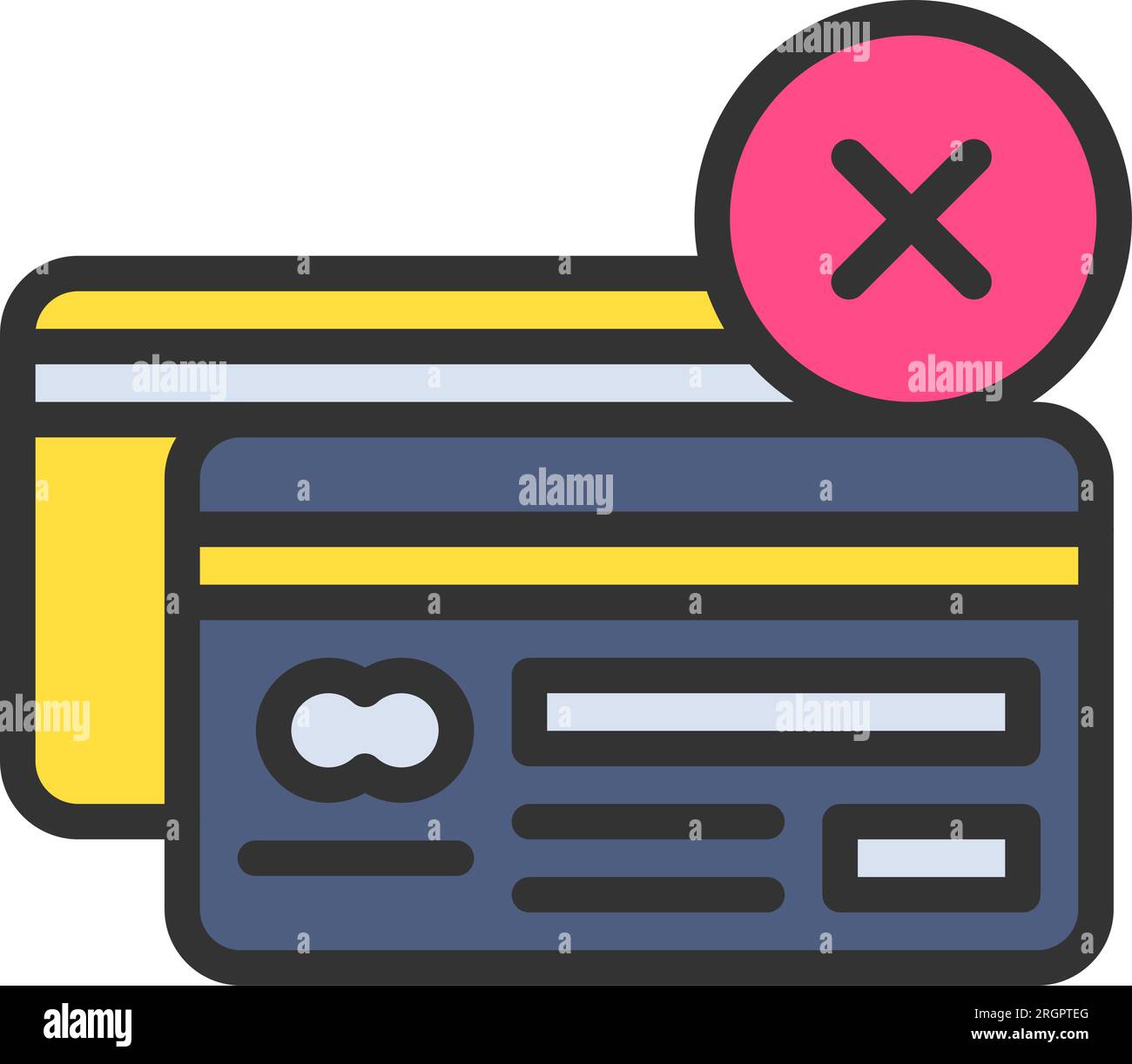 Credit Card Rejected Icon image. Suitable for mobile application. Stock Vector
