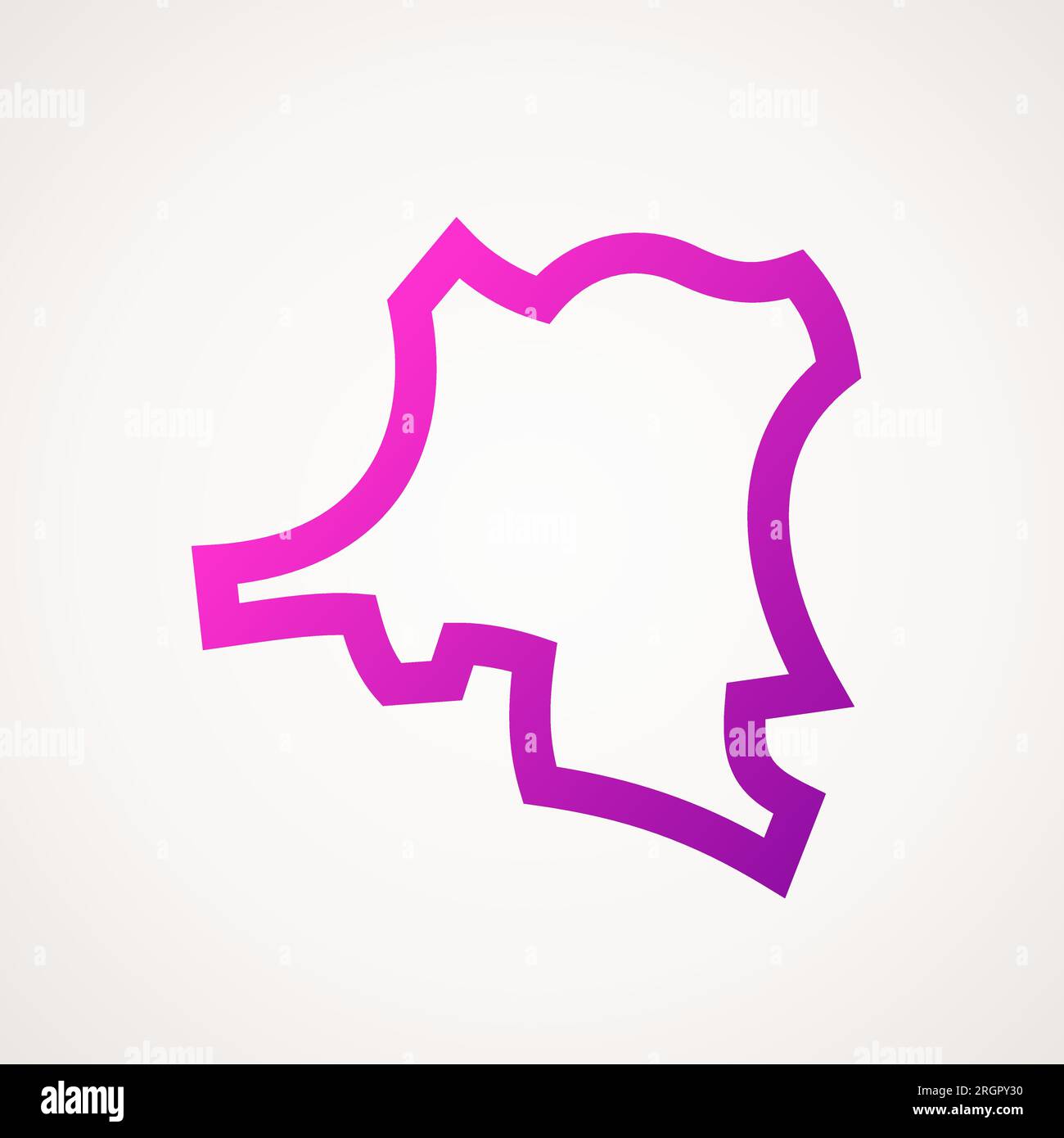 Simplified stylized outline map of DR Congo. Stock Vector