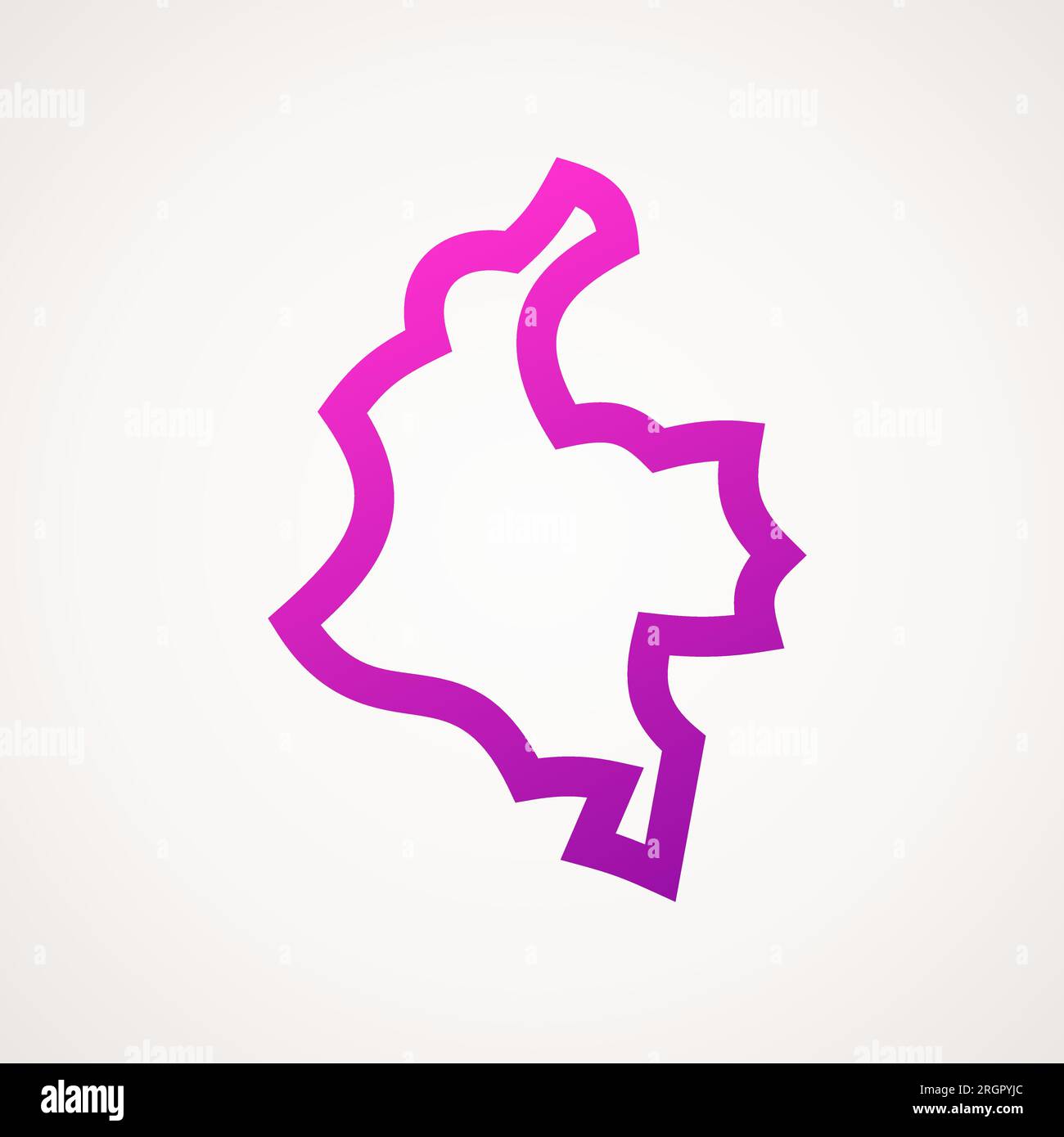 Simplified stylized outline map of Colombia. Stock Vector