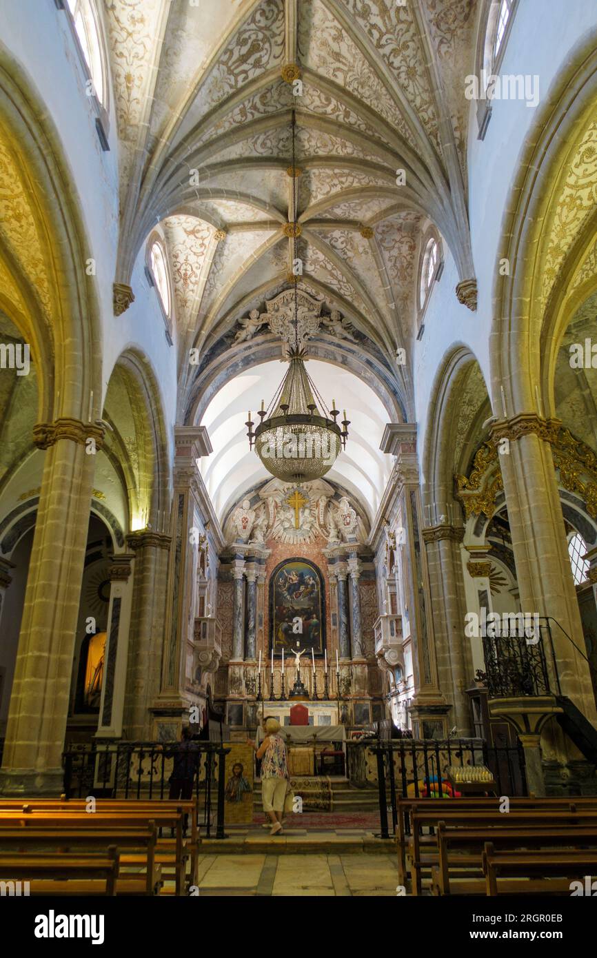 Our Lady of the Assumption Cathedral interior in Elvas, Portugal, Europe Stock Photo