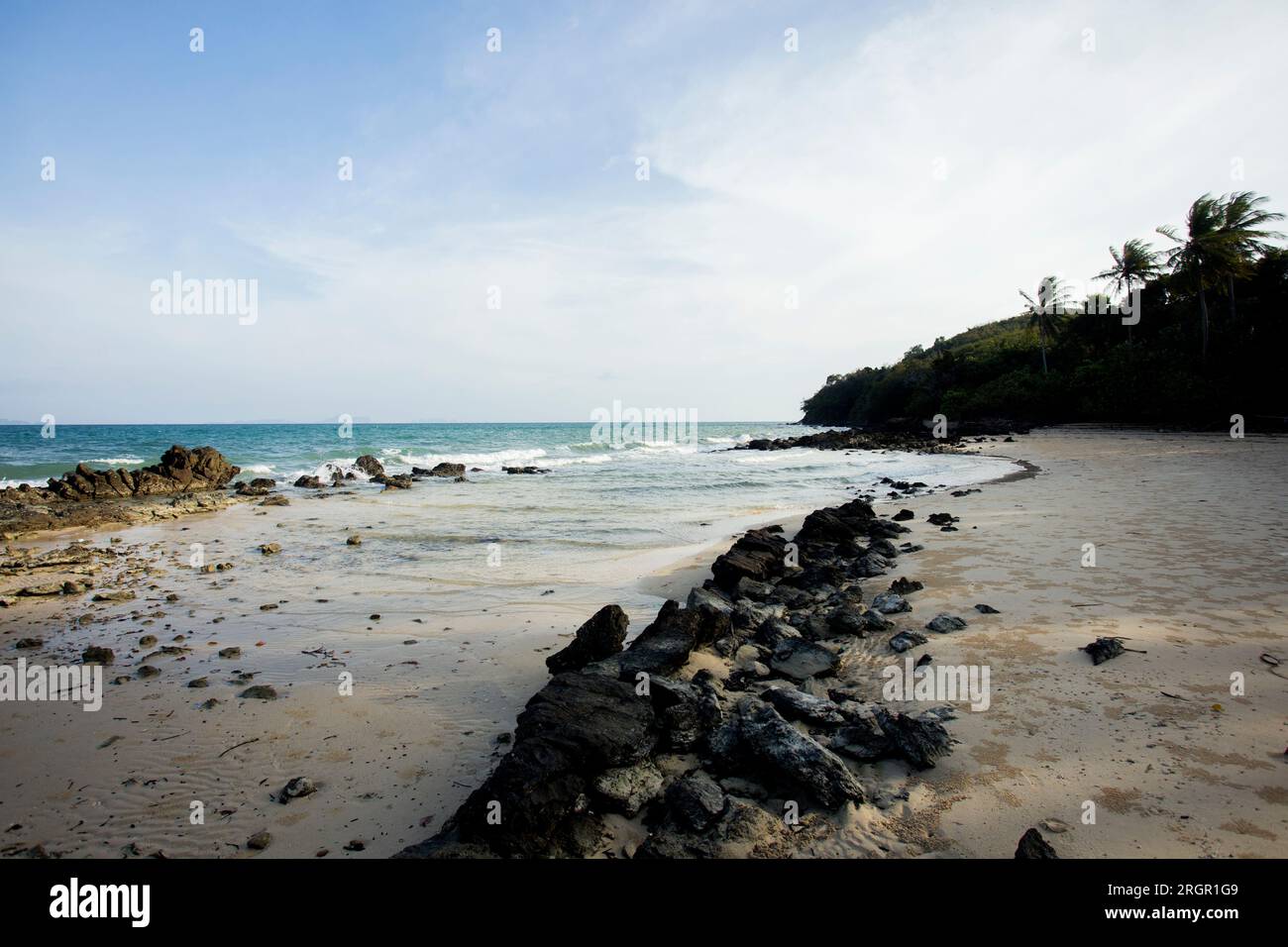 Kayoa Views of a beautiful paradisiacal beach on the island of Ko Yao in the ...