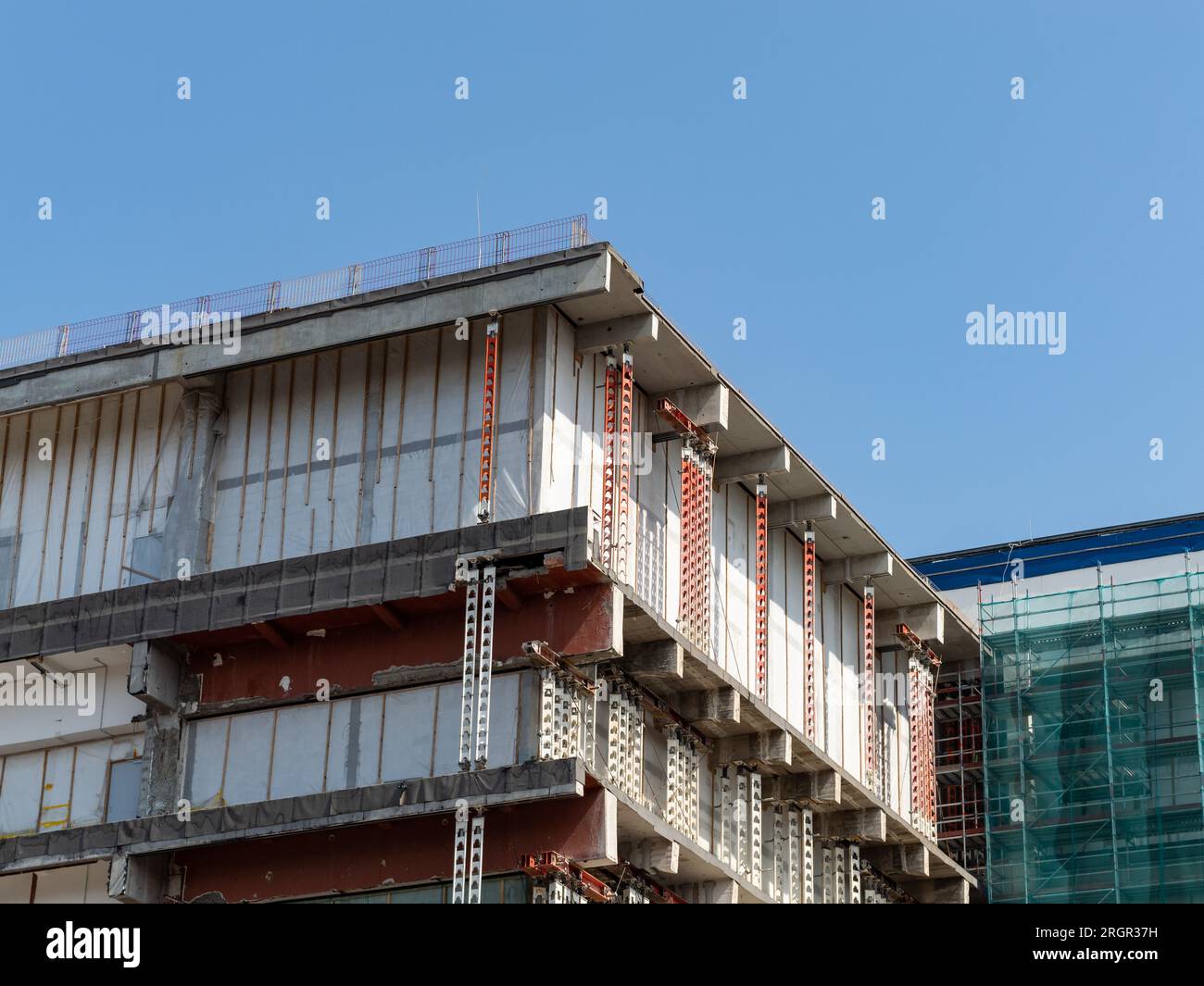 Construction site of a skyscraper building. Civil engineering project ...