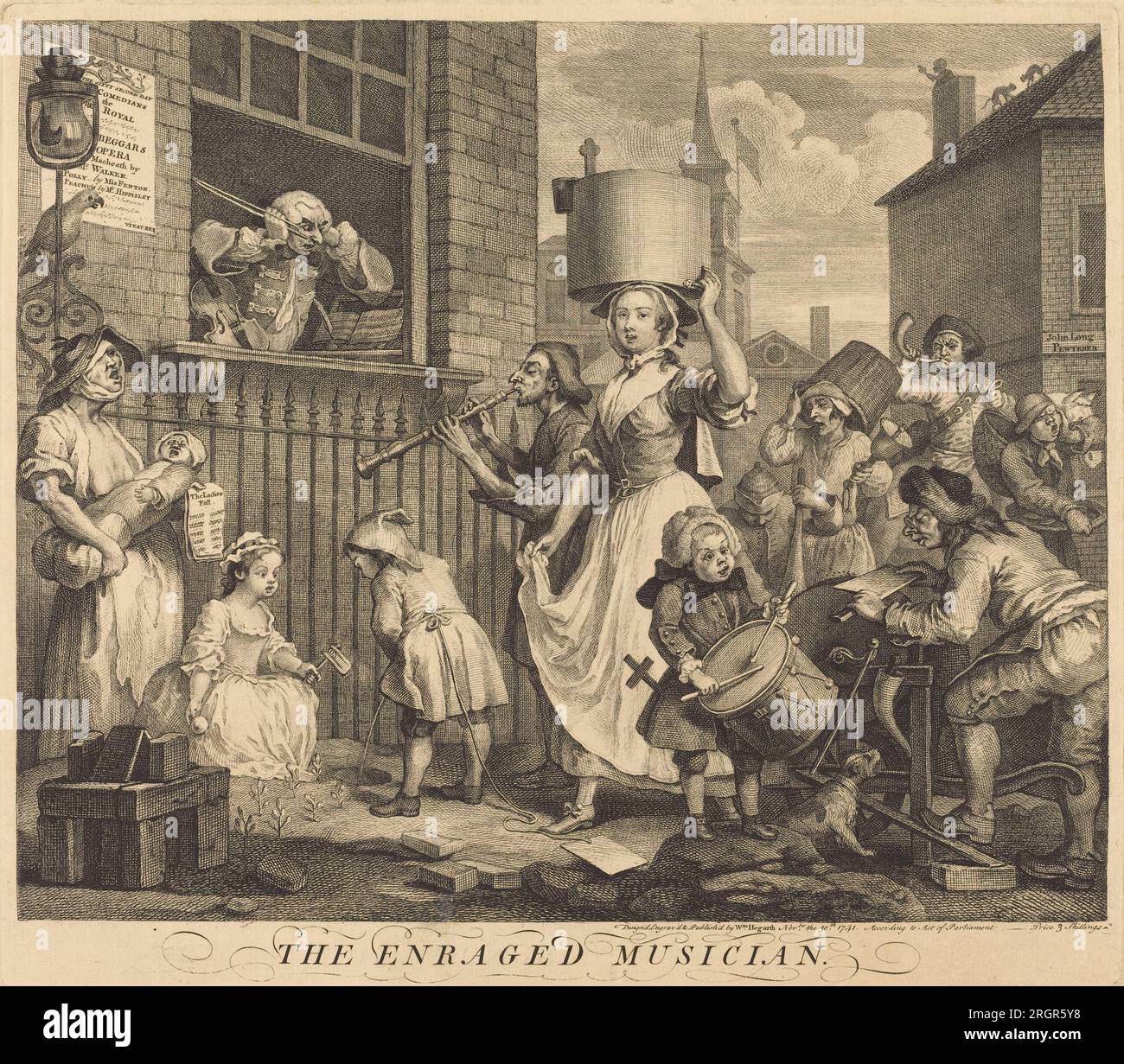 The Enraged Musician 1741 by William Hogarth Stock Photo