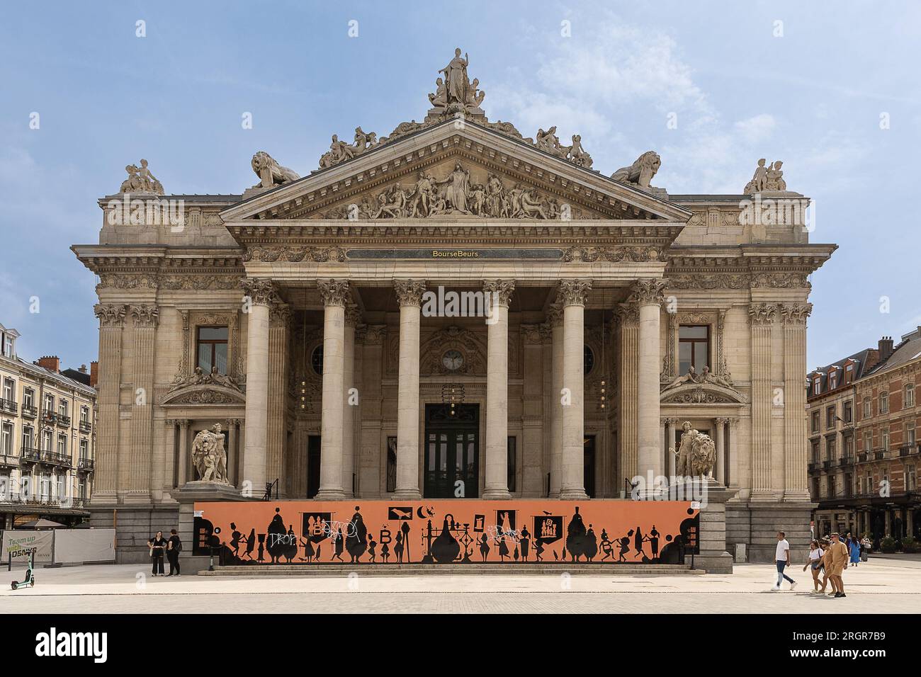 Brussels, Belgium. 11th Aug, 2023. Illustration picture shows the stock exchange building in the city center of Brussels, on Friday 11 August 2023. BELGA PHOTO JAMES ARTHUR GEKIERE Credit: Belga News Agency/Alamy Live News Stock Photo