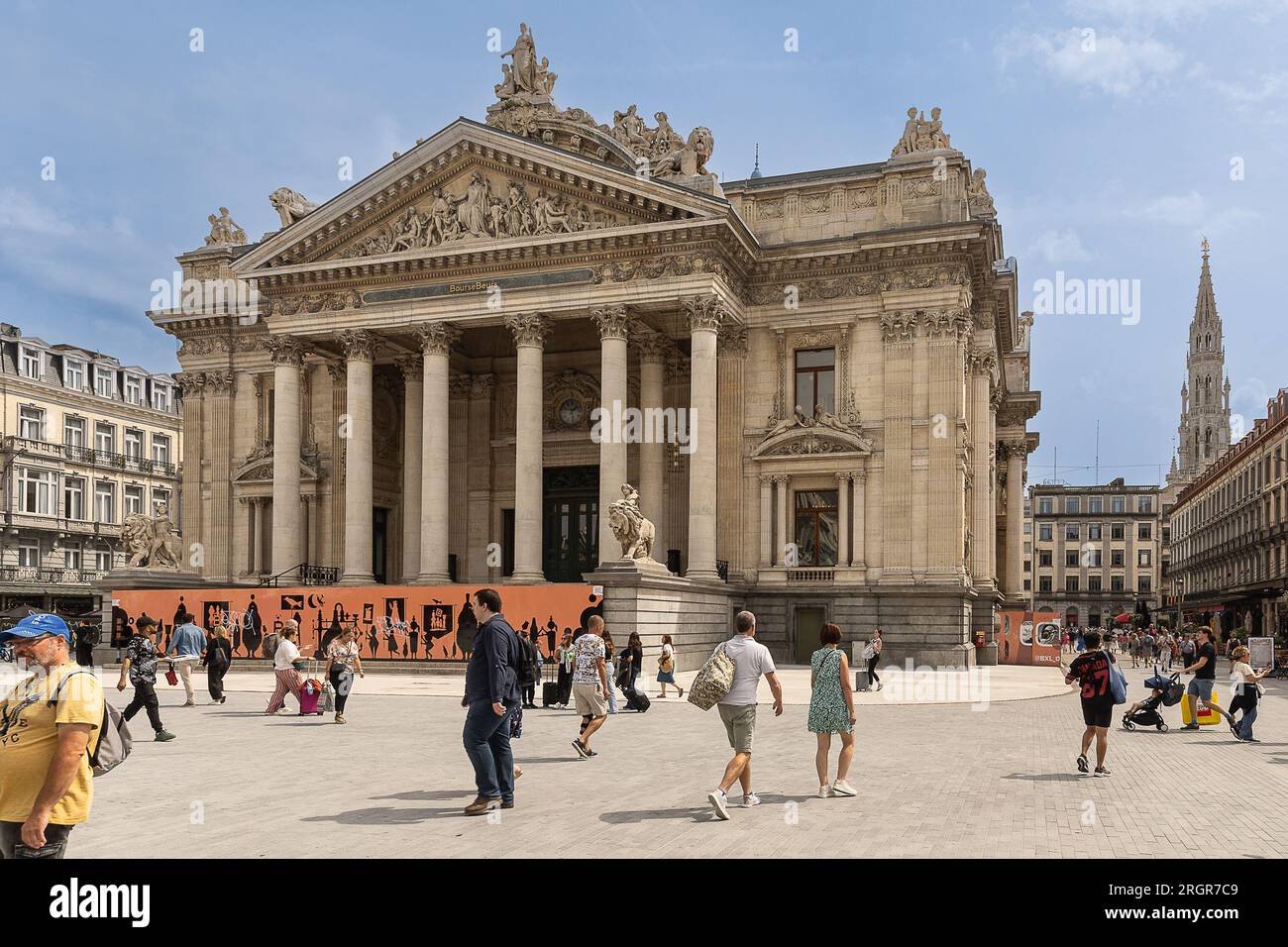 Brussels, Belgium. 11th Aug, 2023. Illustration picture shows the stock exchange building in the city center of Brussels, on Friday 11 August 2023. BELGA PHOTO JAMES ARTHUR GEKIERE Credit: Belga News Agency/Alamy Live News Stock Photo