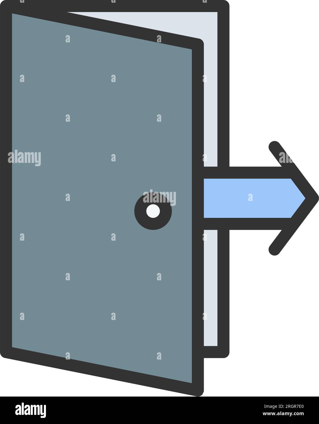 Exit Door Icon image. Suitable for mobile application. Stock Vector