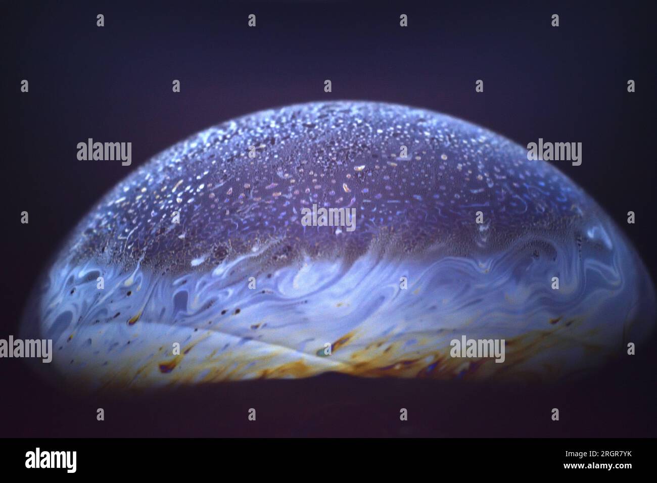 soap bubble color pattern. freezing model. new world Stock Photo